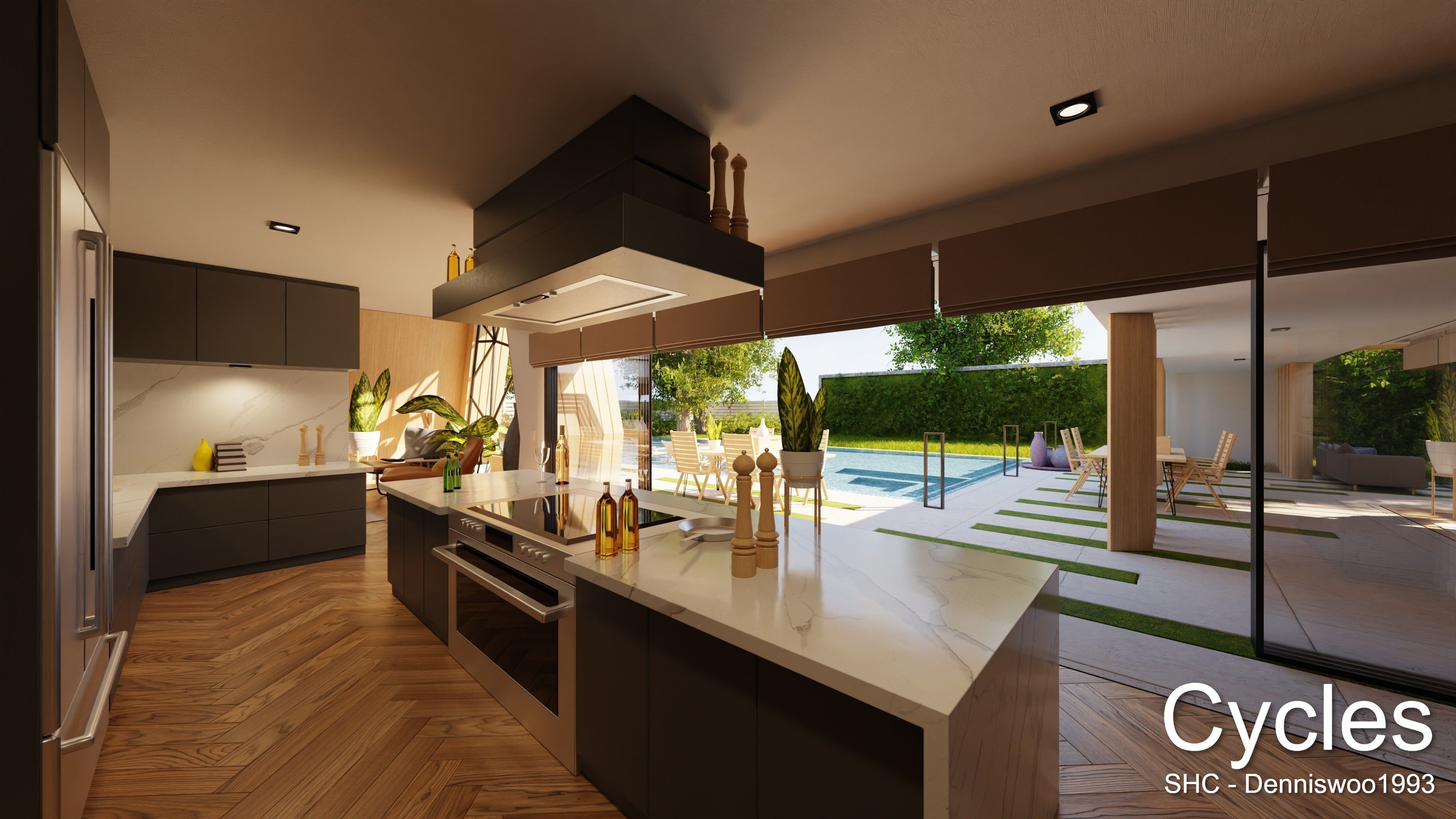 Modern villa 2021 Blender Eevee and Cycles 3 Low-poly 3D model_11