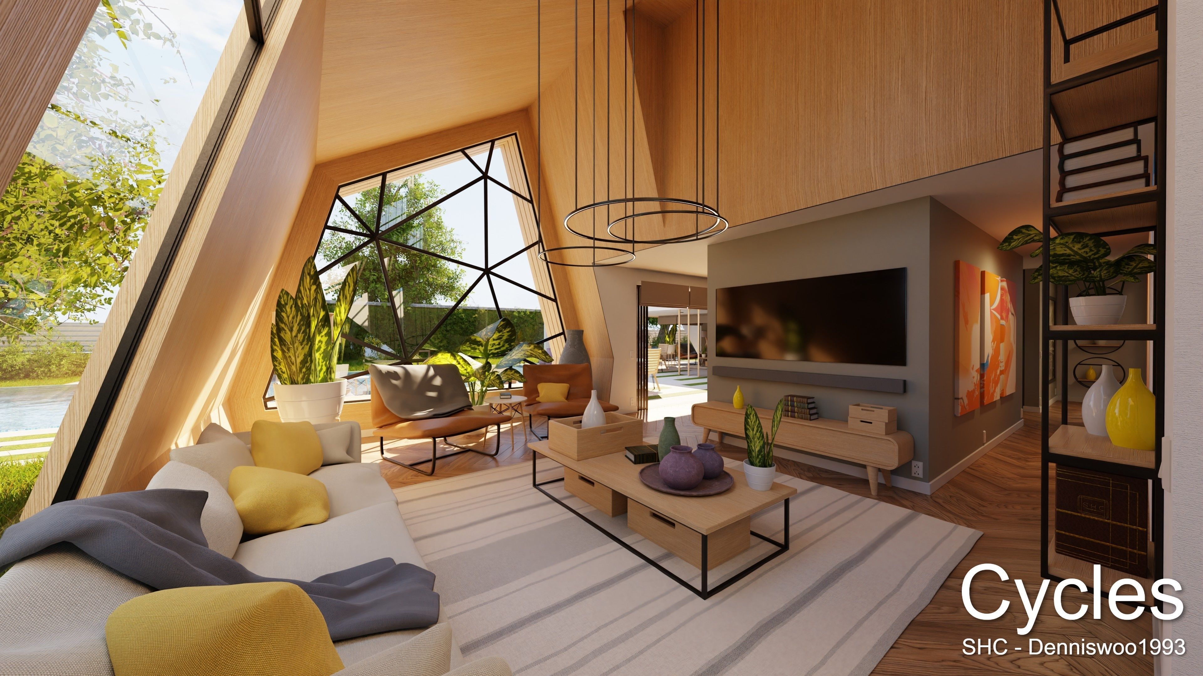 Modern villa 2021 Blender Eevee and Cycles 3 Low-poly 3D model_2