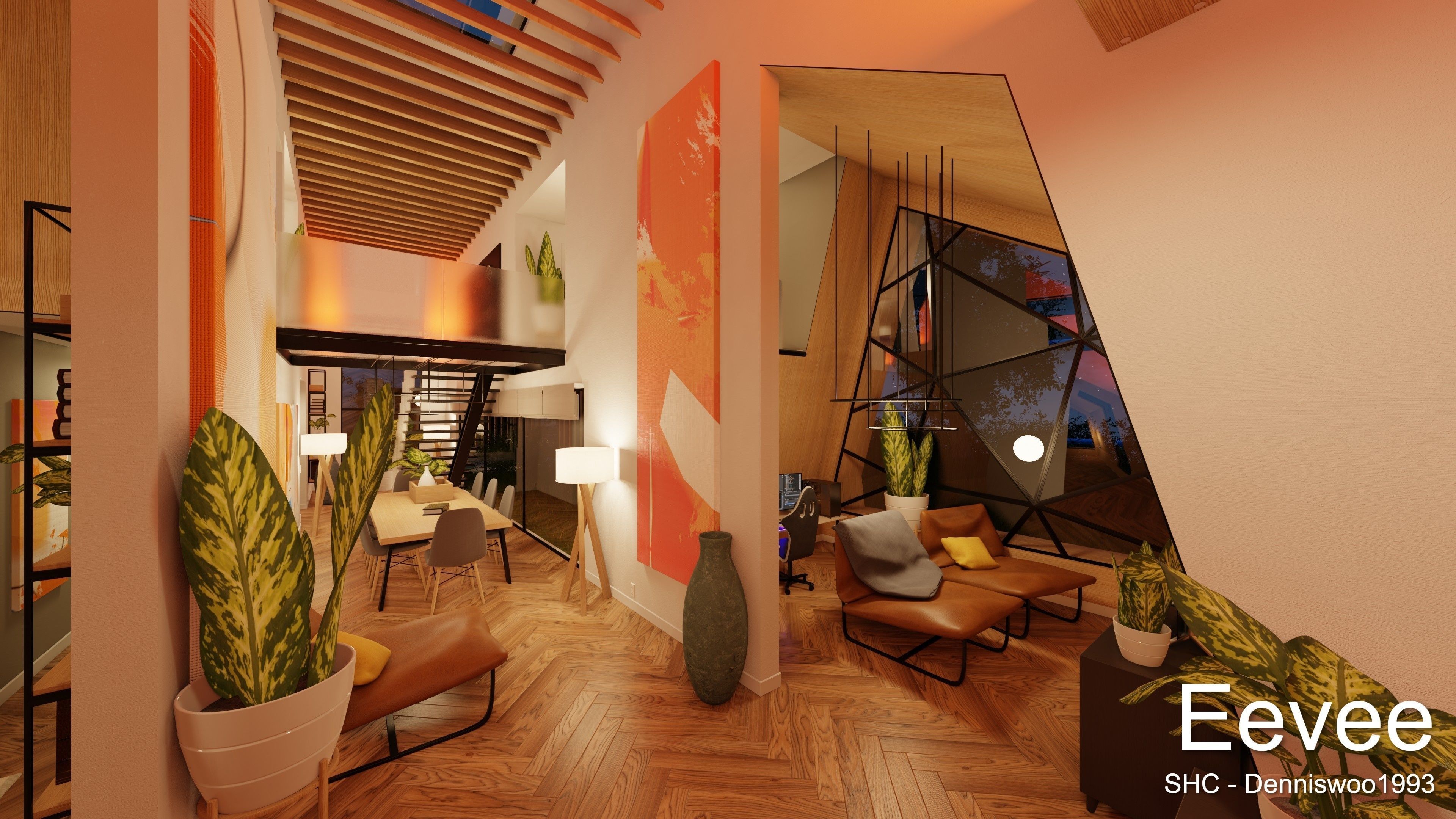 Modern villa 2021 Blender Eevee and Cycles 3 Low-poly 3D model_54