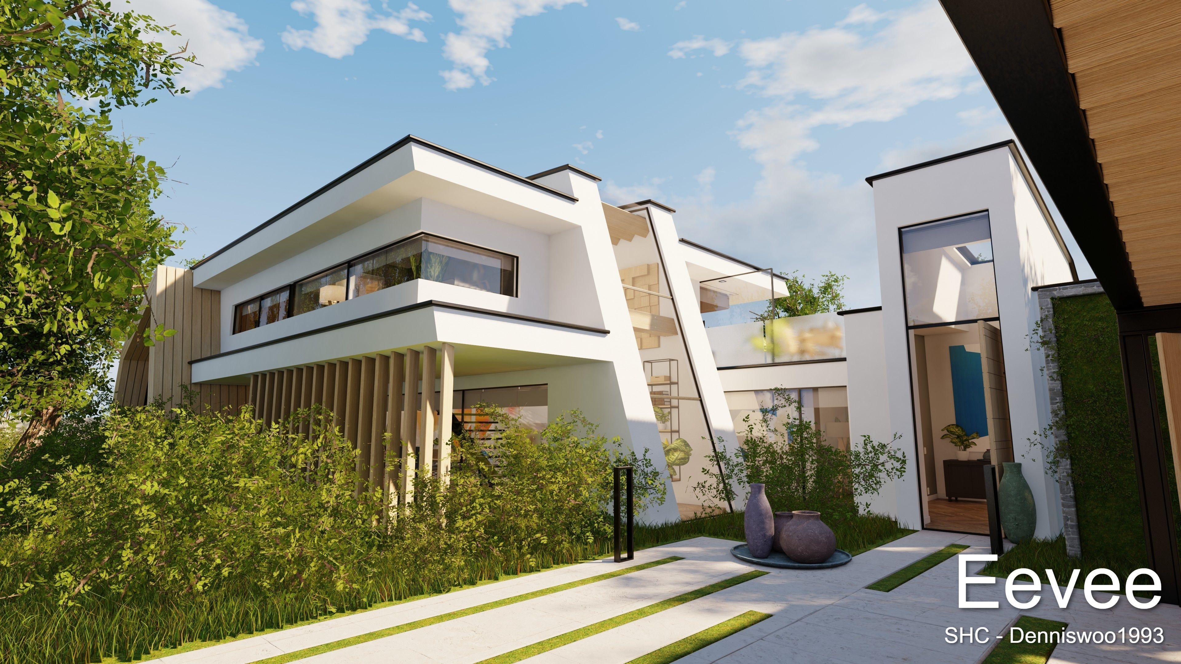 Modern villa 2021 Blender Eevee and Cycles 3 Low-poly 3D model_43
