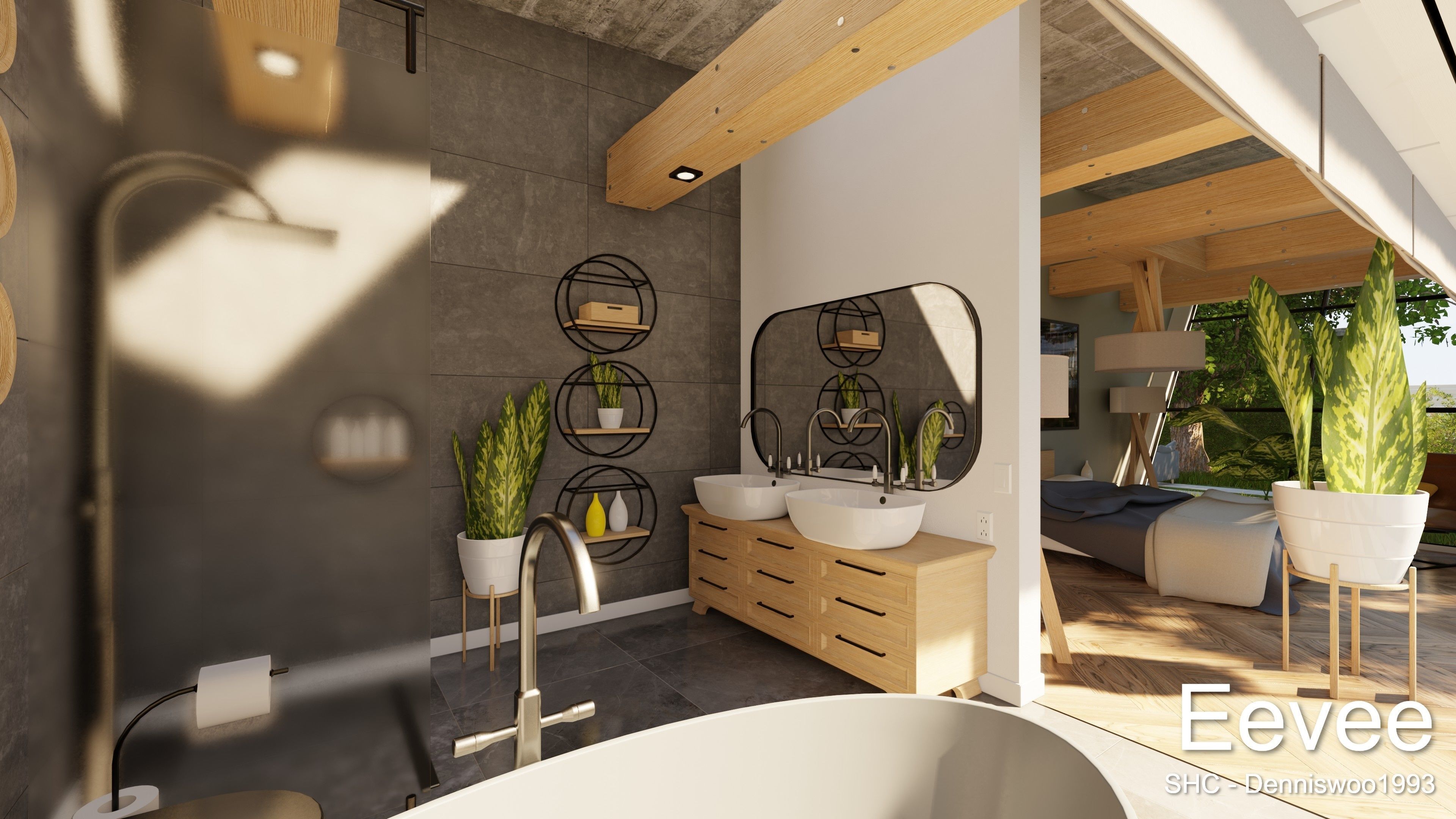 Modern villa 2021 Blender Eevee and Cycles 3 Low-poly 3D model_39