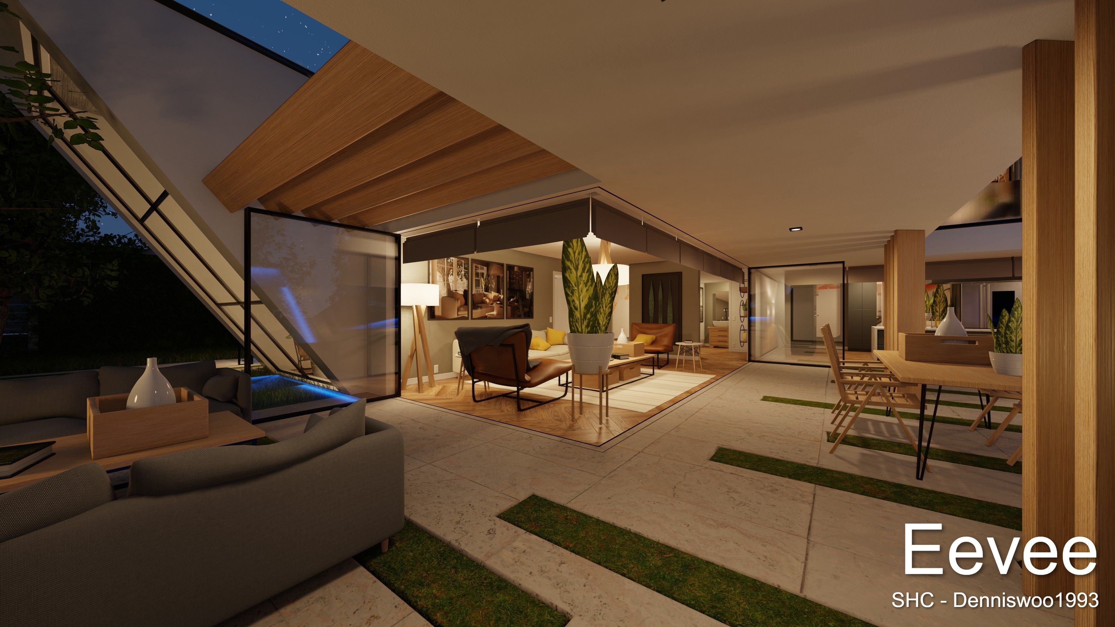 Modern villa 2021 Blender Eevee and Cycles 3 Low-poly 3D model_58