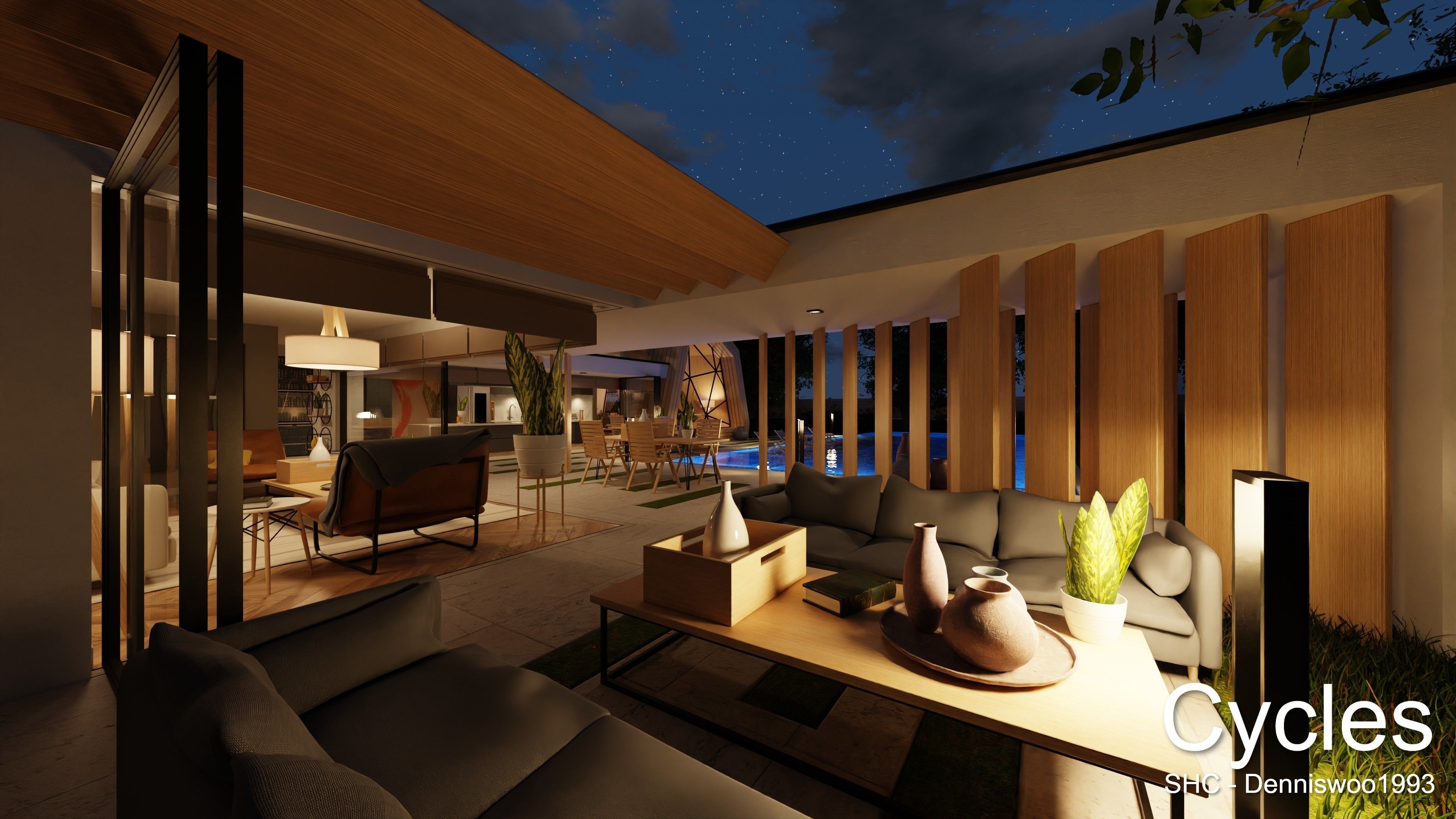 Modern villa 2021 Blender Eevee and Cycles 3 Low-poly 3D model_22