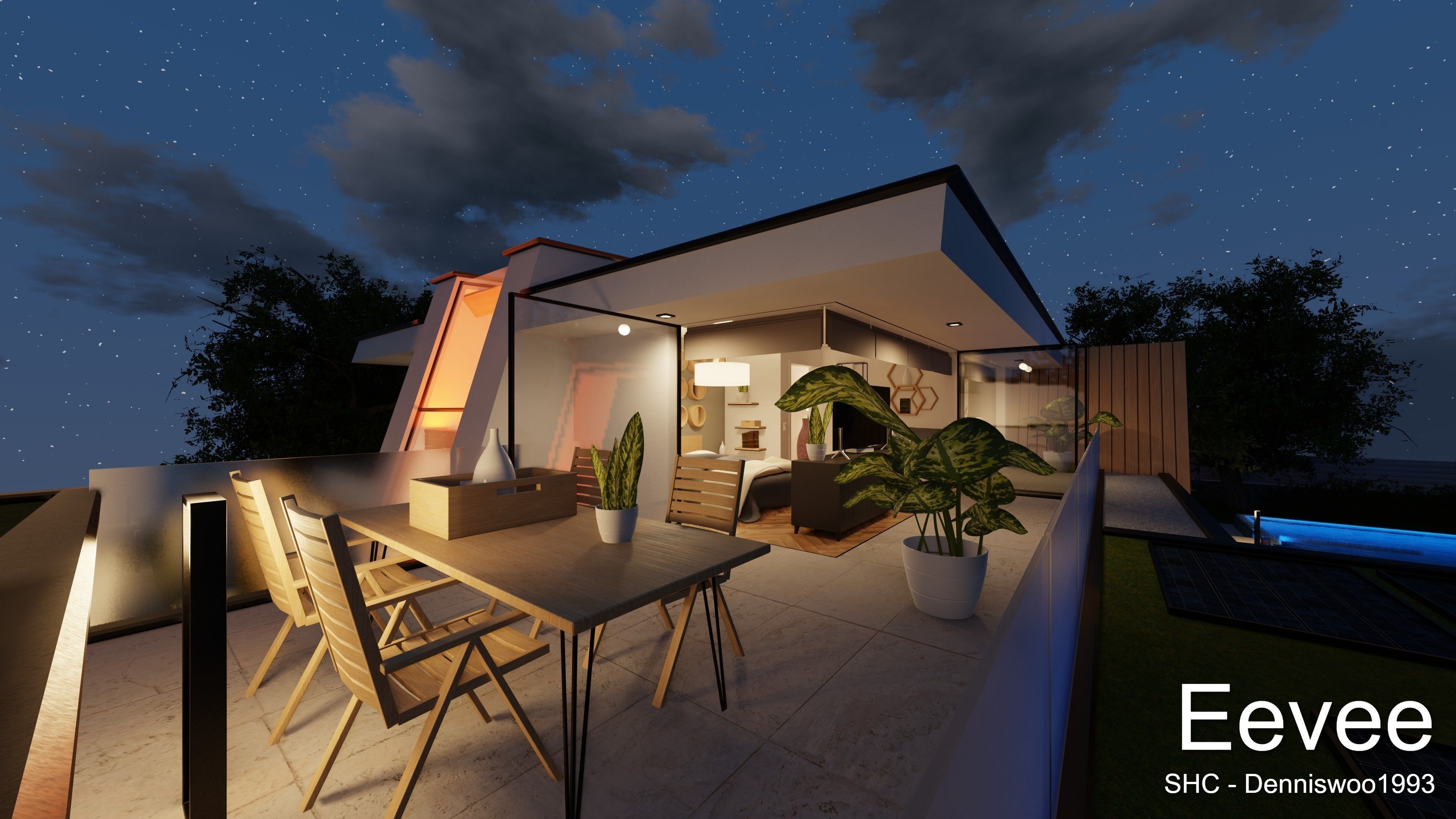 Modern villa 2021 Blender Eevee and Cycles 3 Low-poly 3D model_60