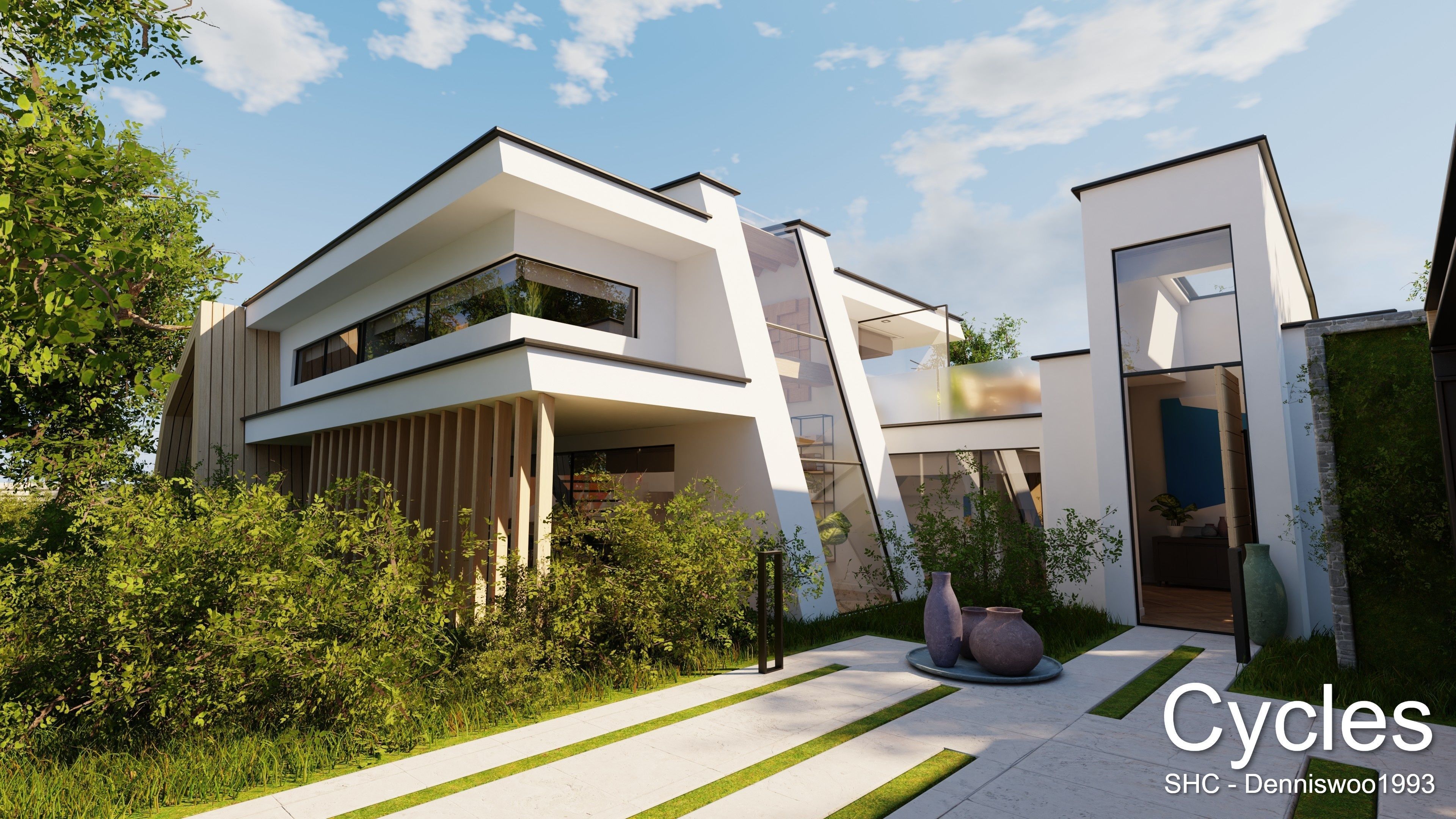 Modern villa 2021 Blender Eevee and Cycles 3 Low-poly 3D model_27