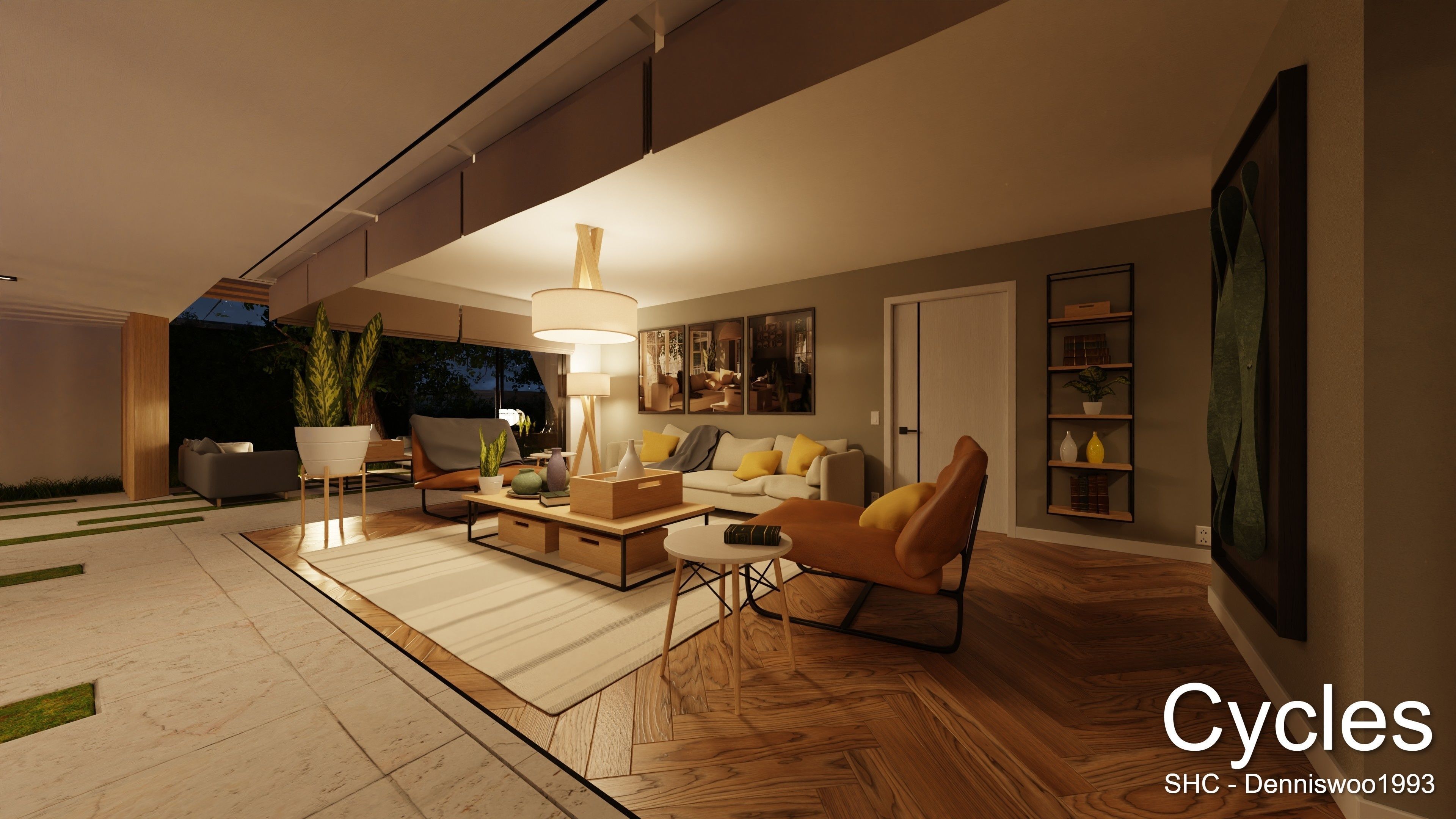 Modern villa 2021 Blender Eevee and Cycles 3 Low-poly 3D model_30