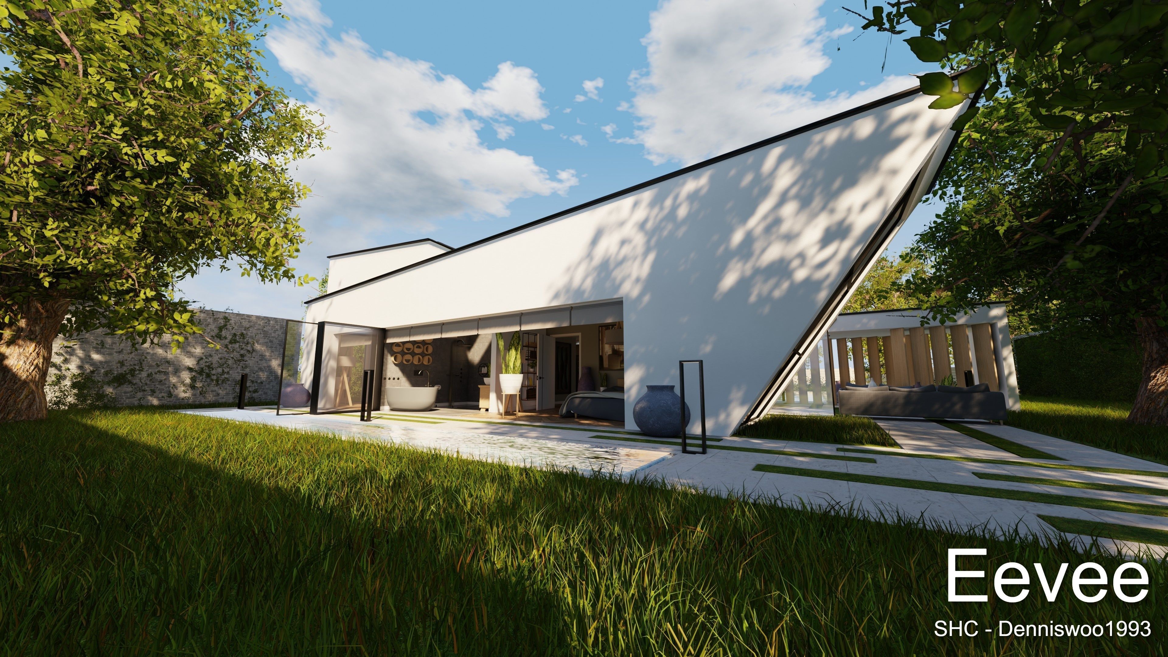 Modern villa 2021 Blender Eevee and Cycles 3 Low-poly 3D model_38