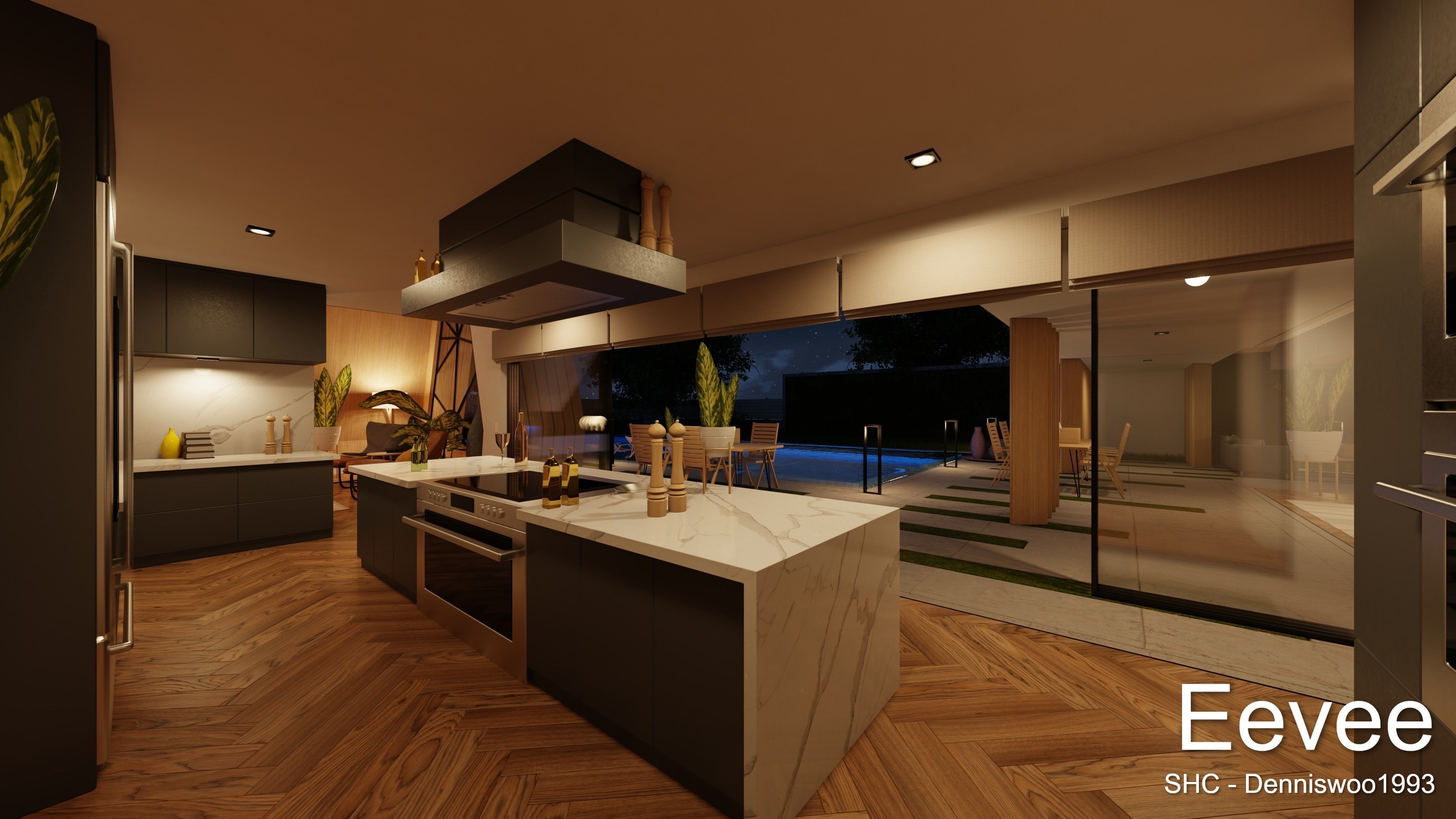 Modern villa 2021 Blender Eevee and Cycles 3 Low-poly 3D model_56