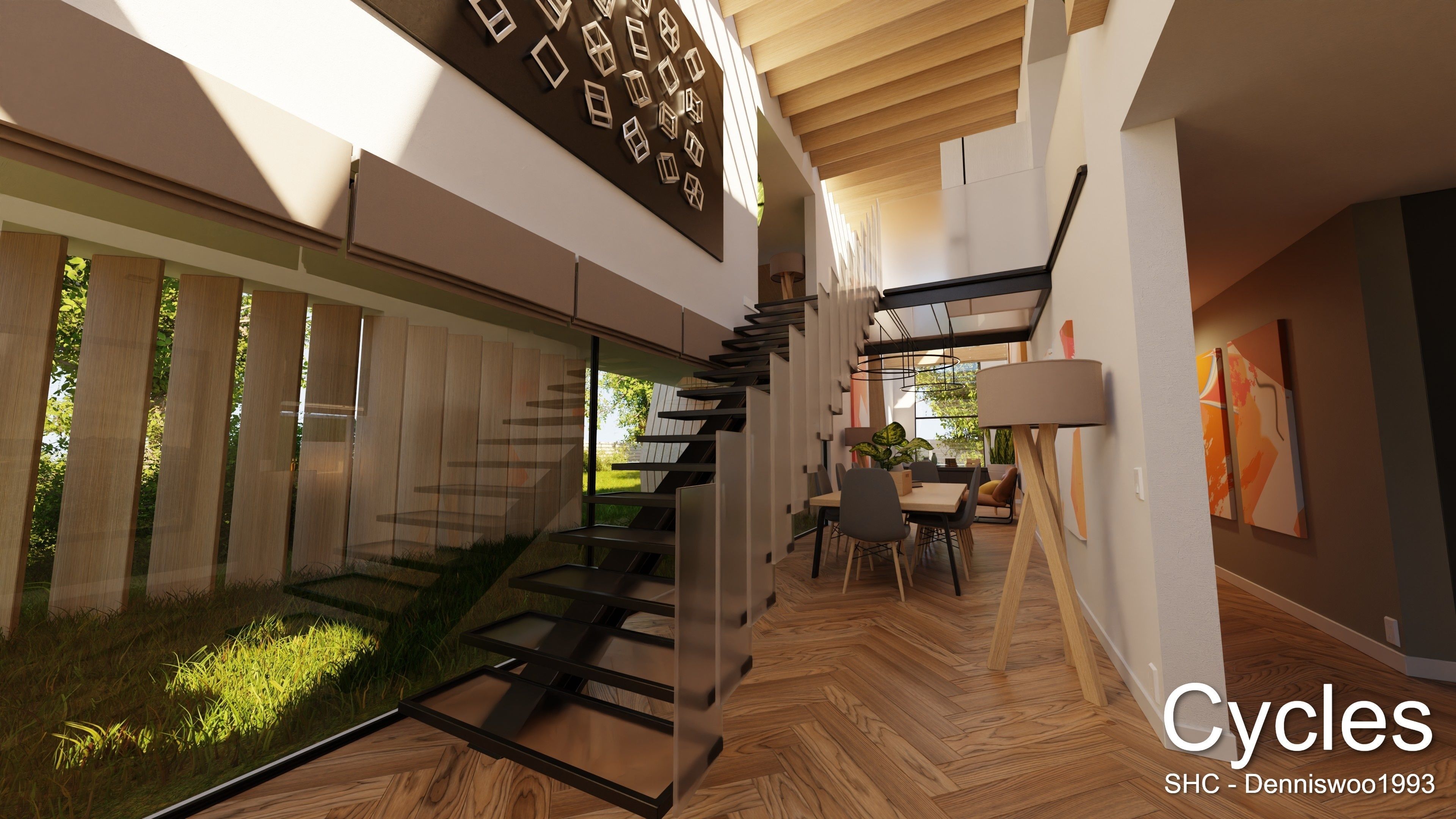 Modern villa 2021 Blender Eevee and Cycles 3 Low-poly 3D model_7