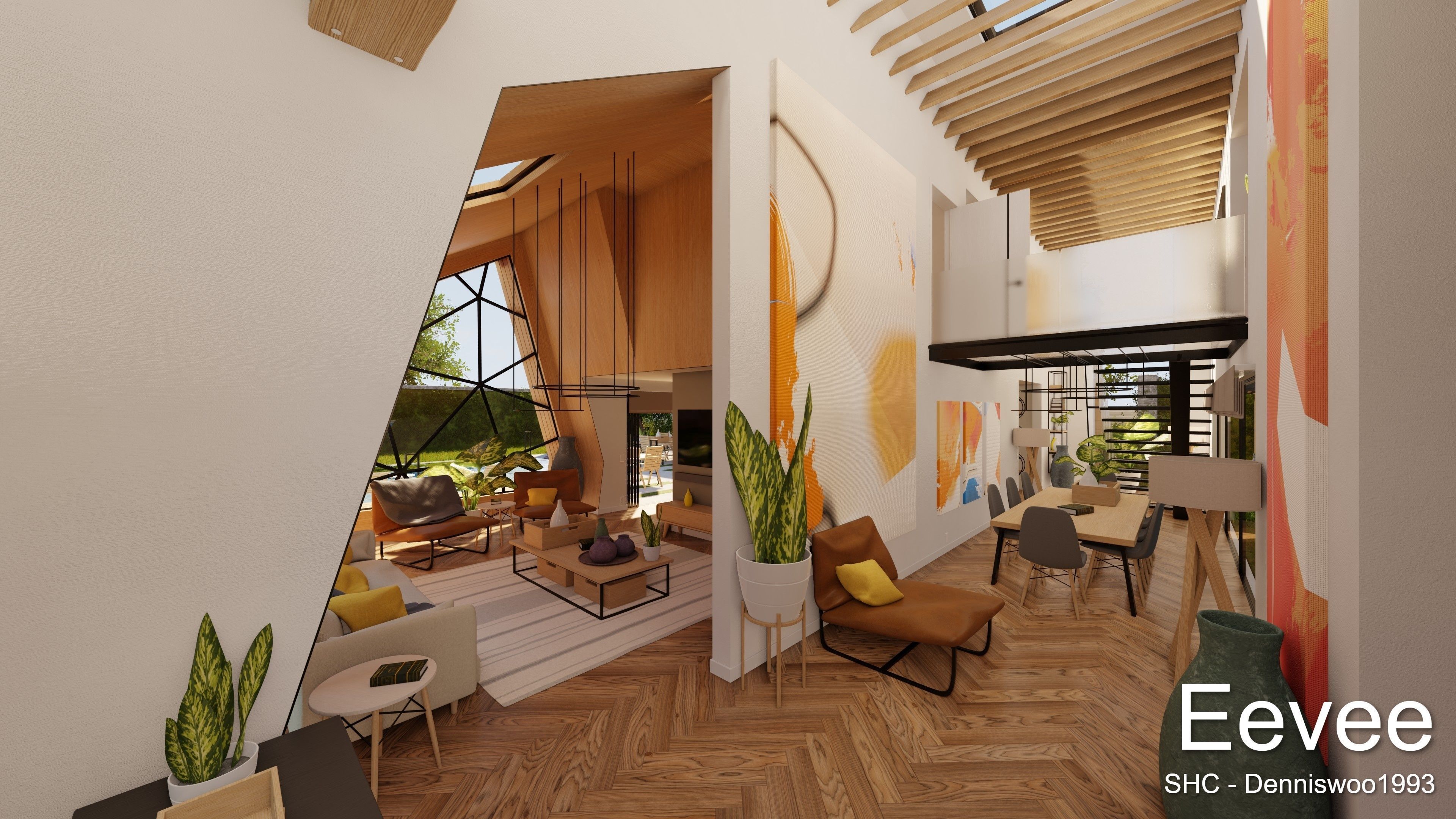 Modern villa 2021 Blender Eevee and Cycles 3 Low-poly 3D model_46