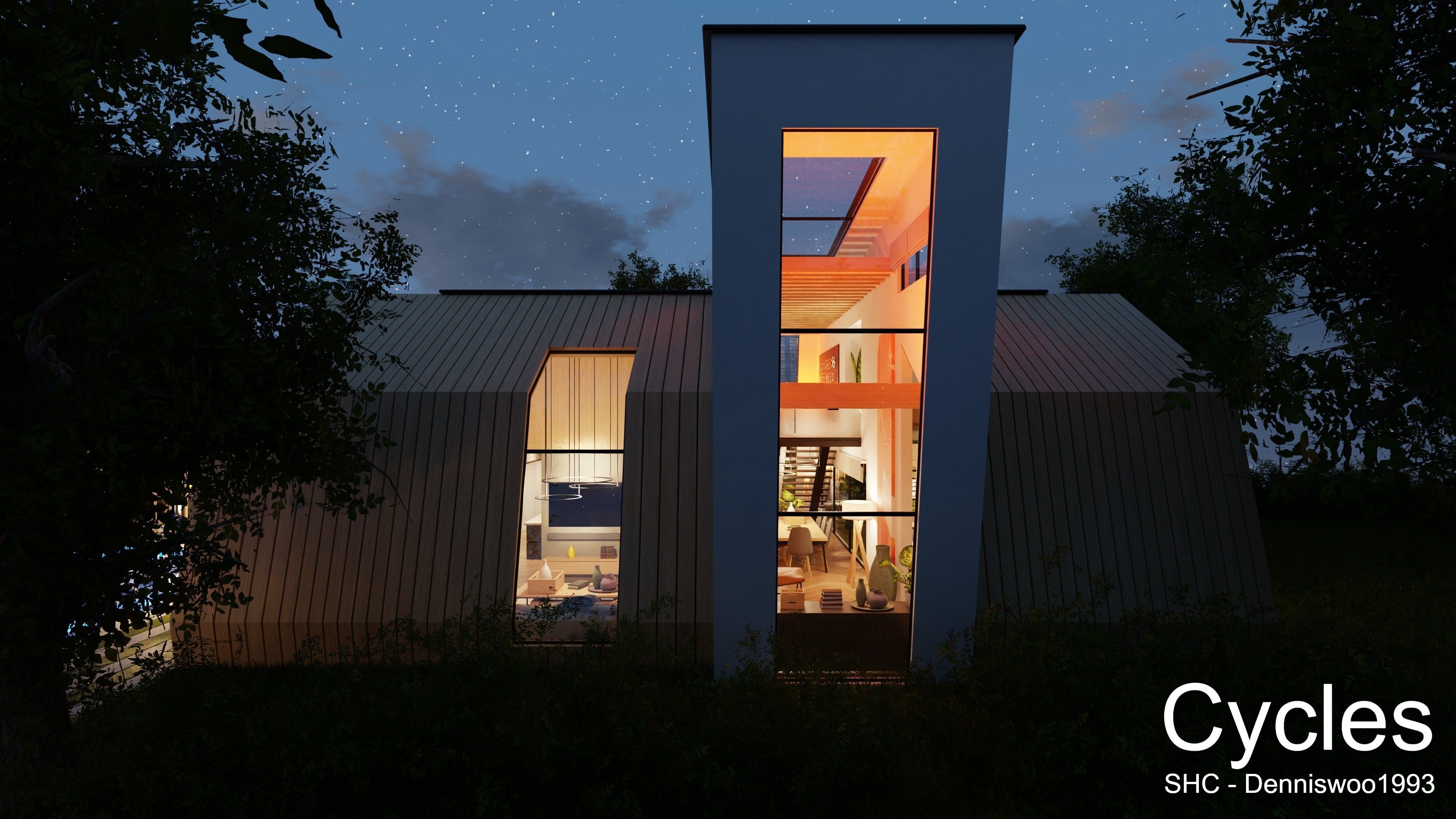 Modern villa 2021 Blender Eevee and Cycles 3 Low-poly 3D model_31