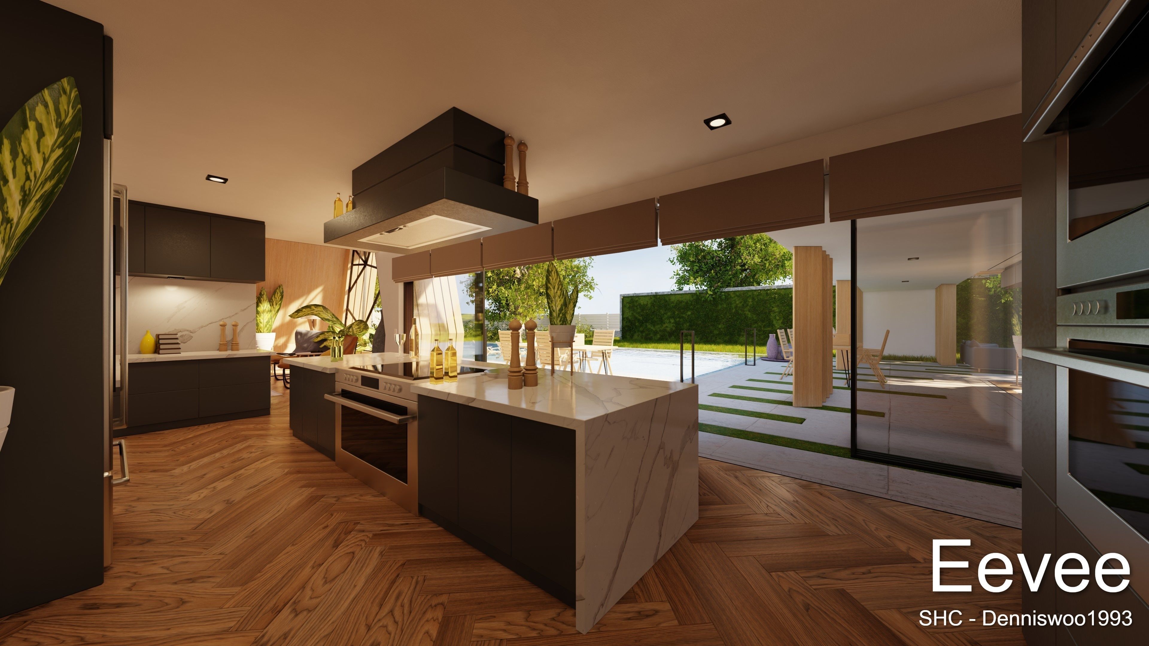 Modern villa 2021 Blender Eevee and Cycles 3 Low-poly 3D model_35