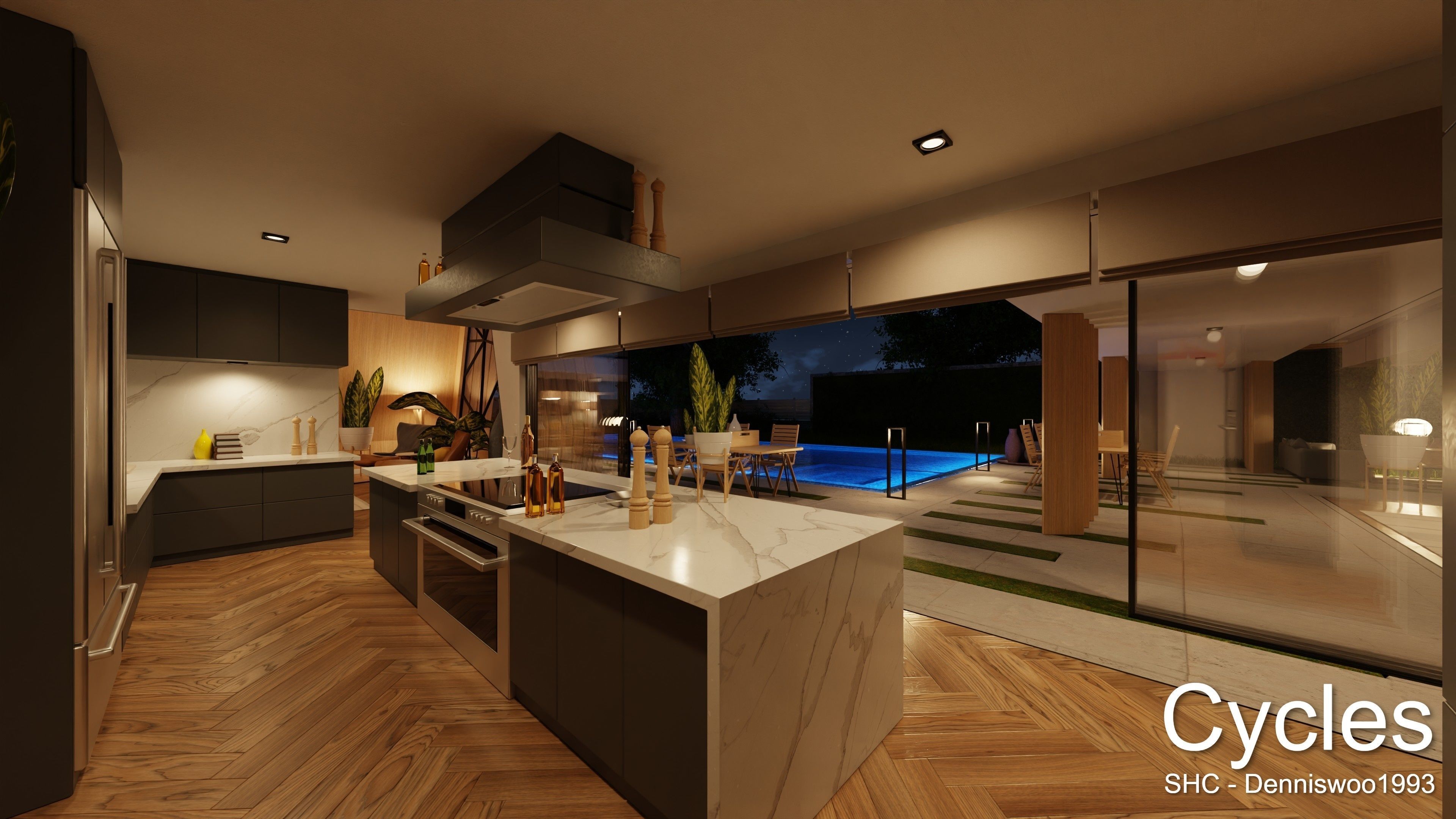 Modern villa 2021 Blender Eevee and Cycles 3 Low-poly 3D model_20
