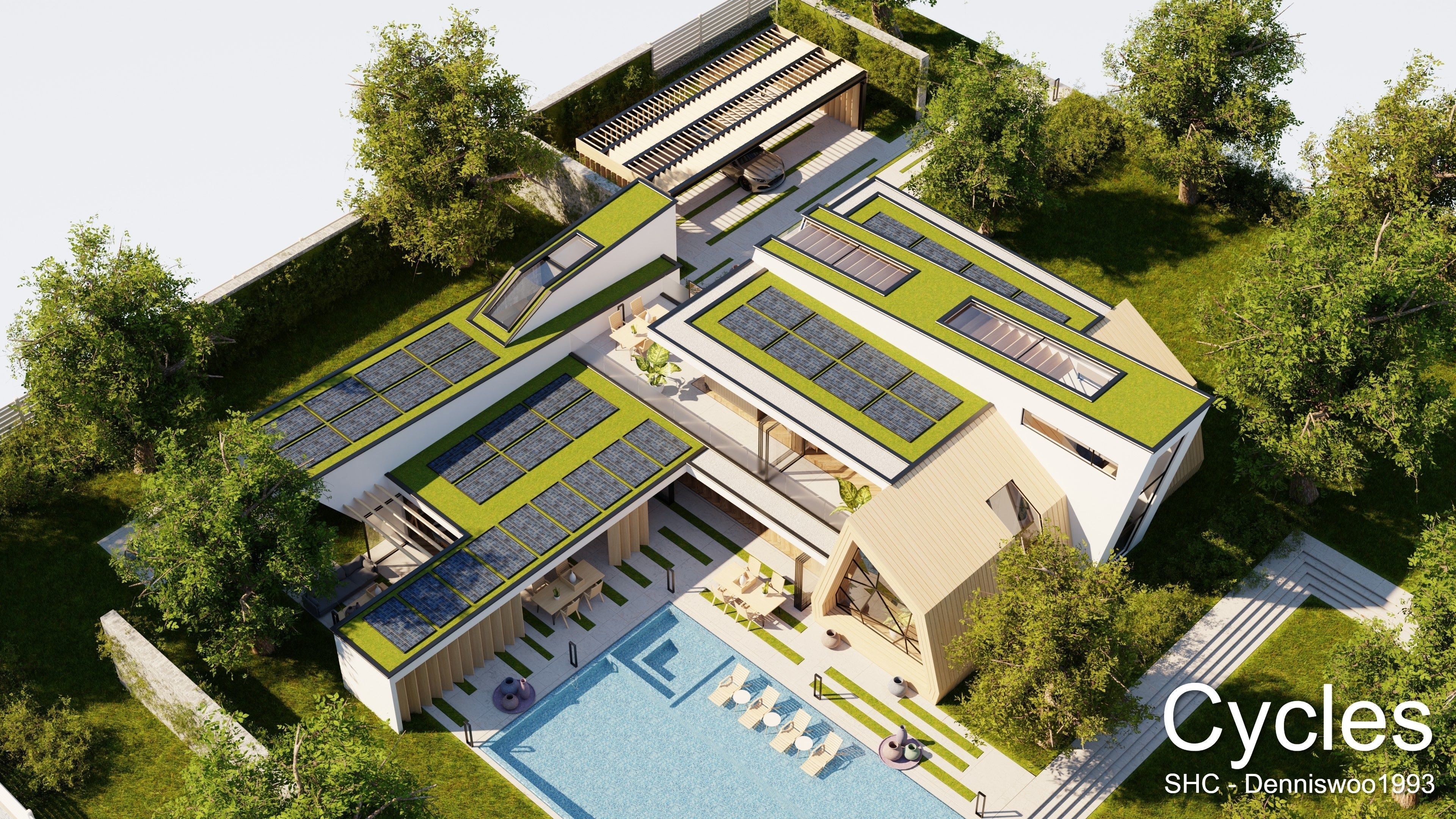 Modern villa 2021 Blender Eevee and Cycles 3 Low-poly 3D model_10