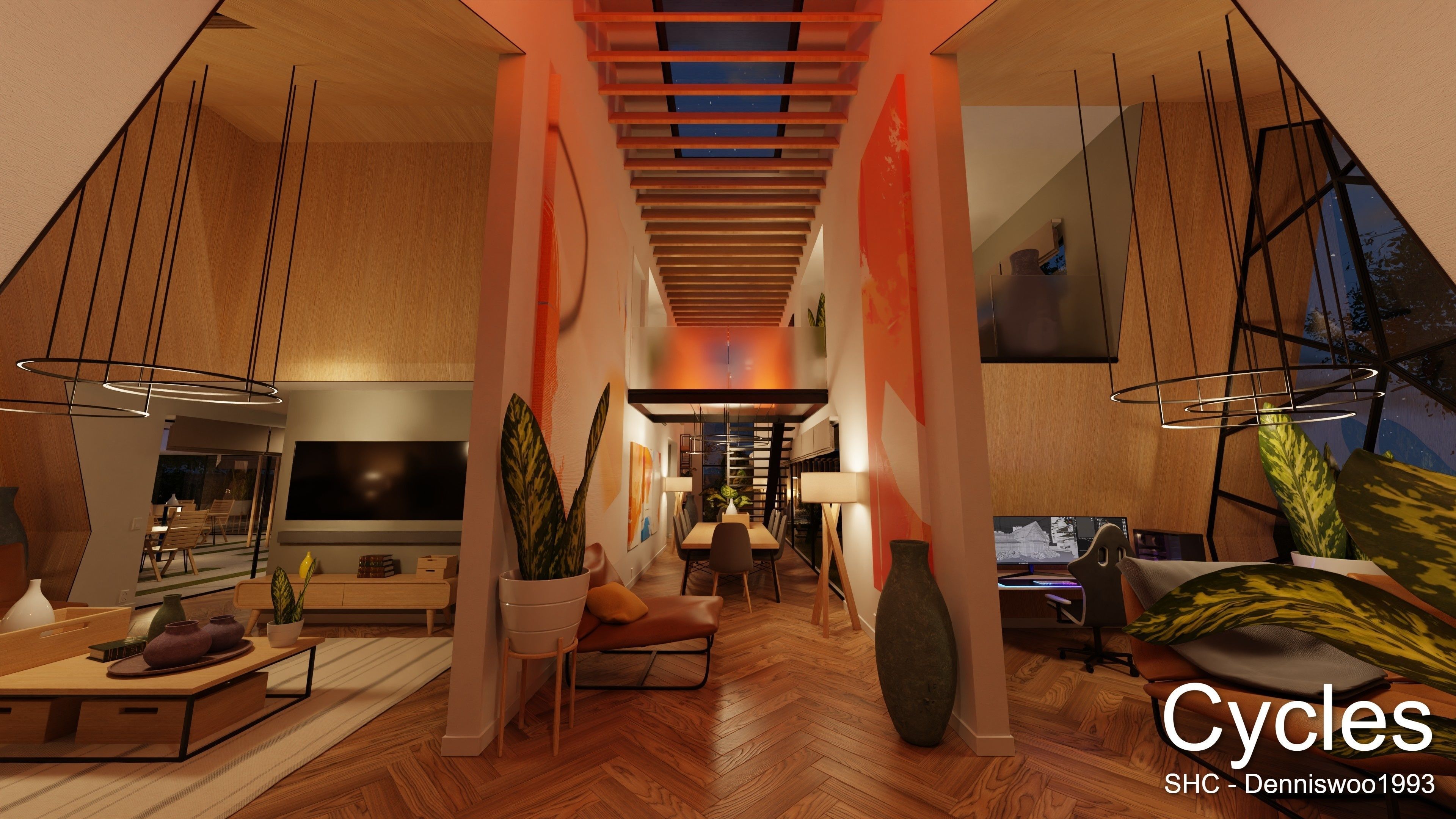 Modern villa 2021 Blender Eevee and Cycles 3 Low-poly 3D model_15