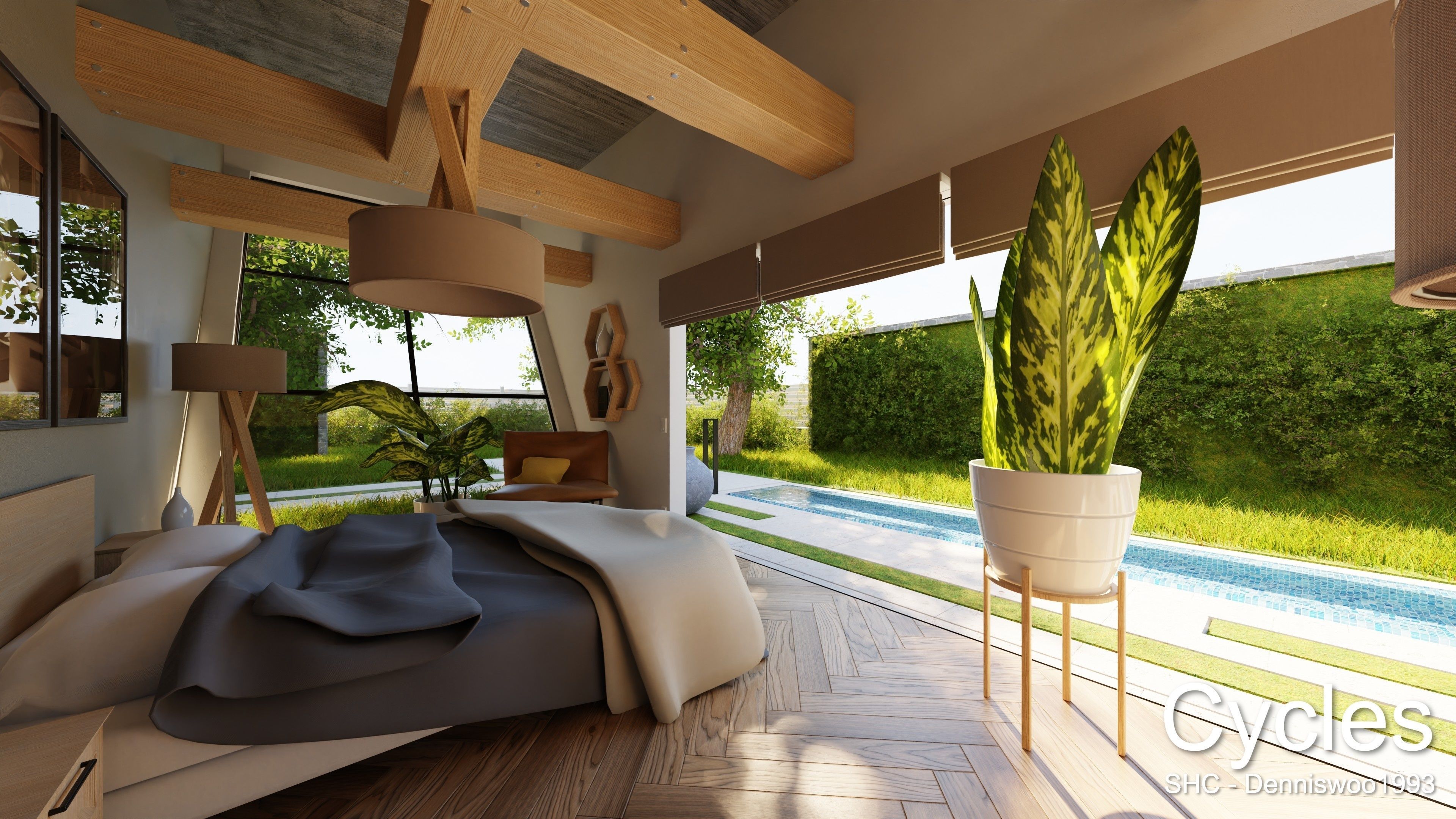 Modern villa 2021 Blender Eevee and Cycles 3 Low-poly 3D model_5