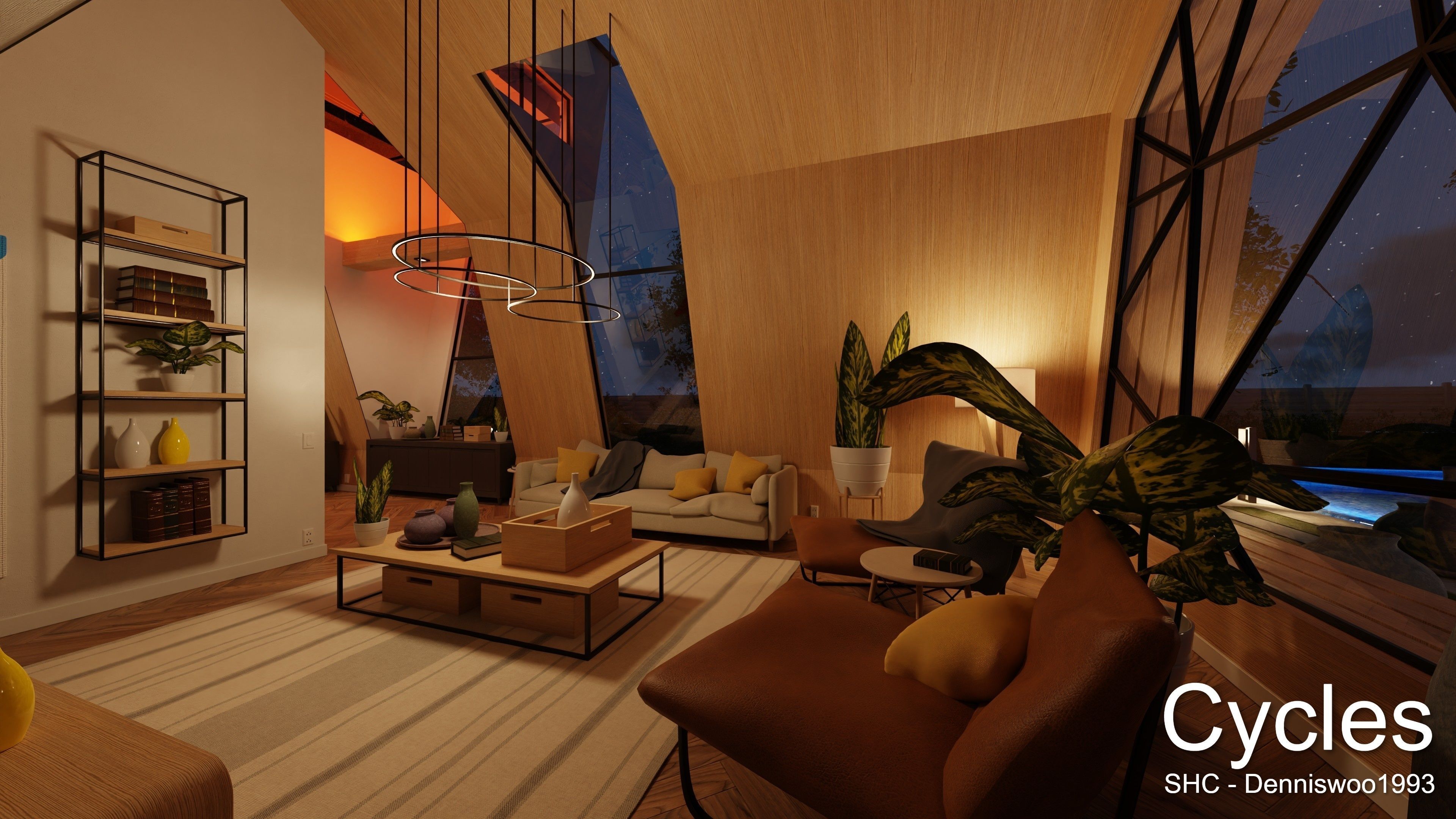 Modern villa 2021 Blender Eevee and Cycles 3 Low-poly 3D model_13