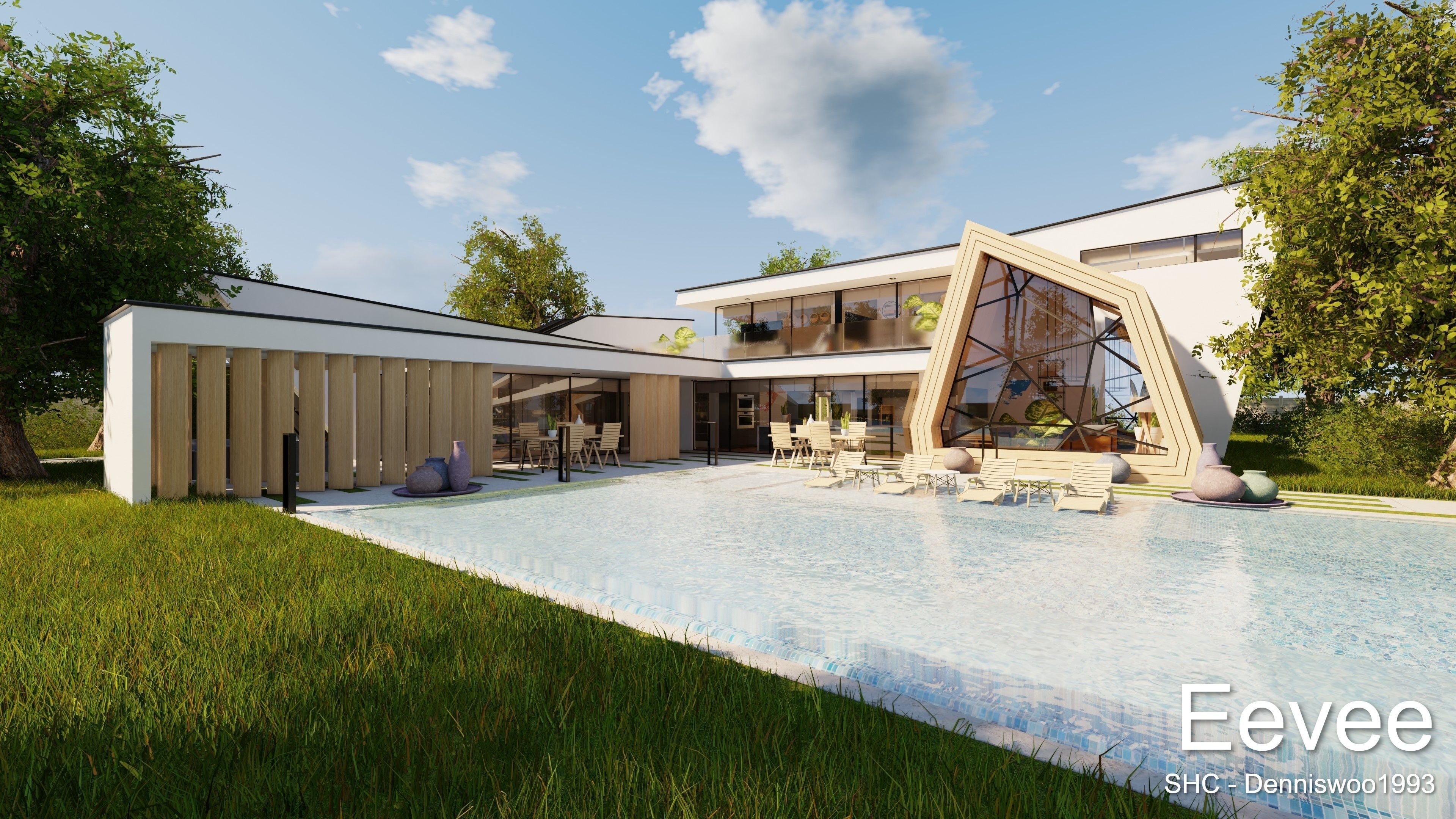 Modern villa 2021 Blender Eevee and Cycles 3 Low-poly 3D model_32