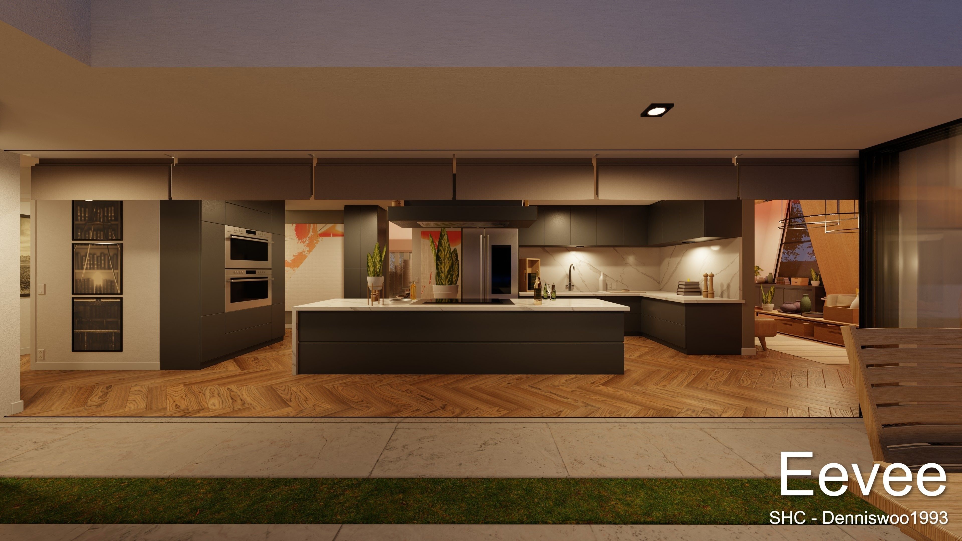 Modern villa 2021 Blender Eevee and Cycles 3 Low-poly 3D model_57