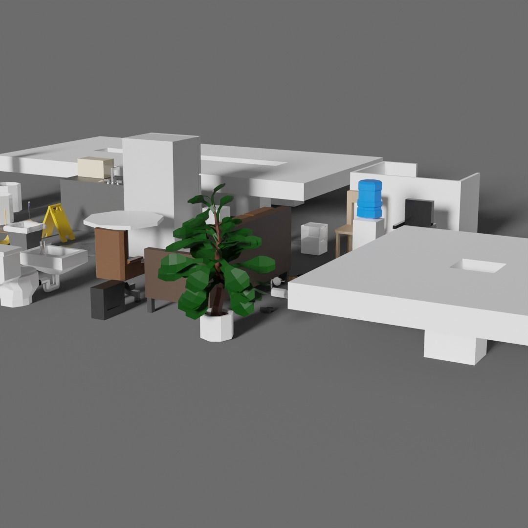 Office Low-Poly Pack Low-poly 3D model_3