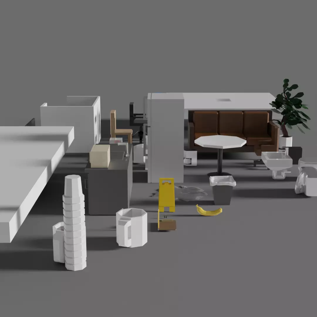 Office Low-Poly Pack Low-poly 3D model_0