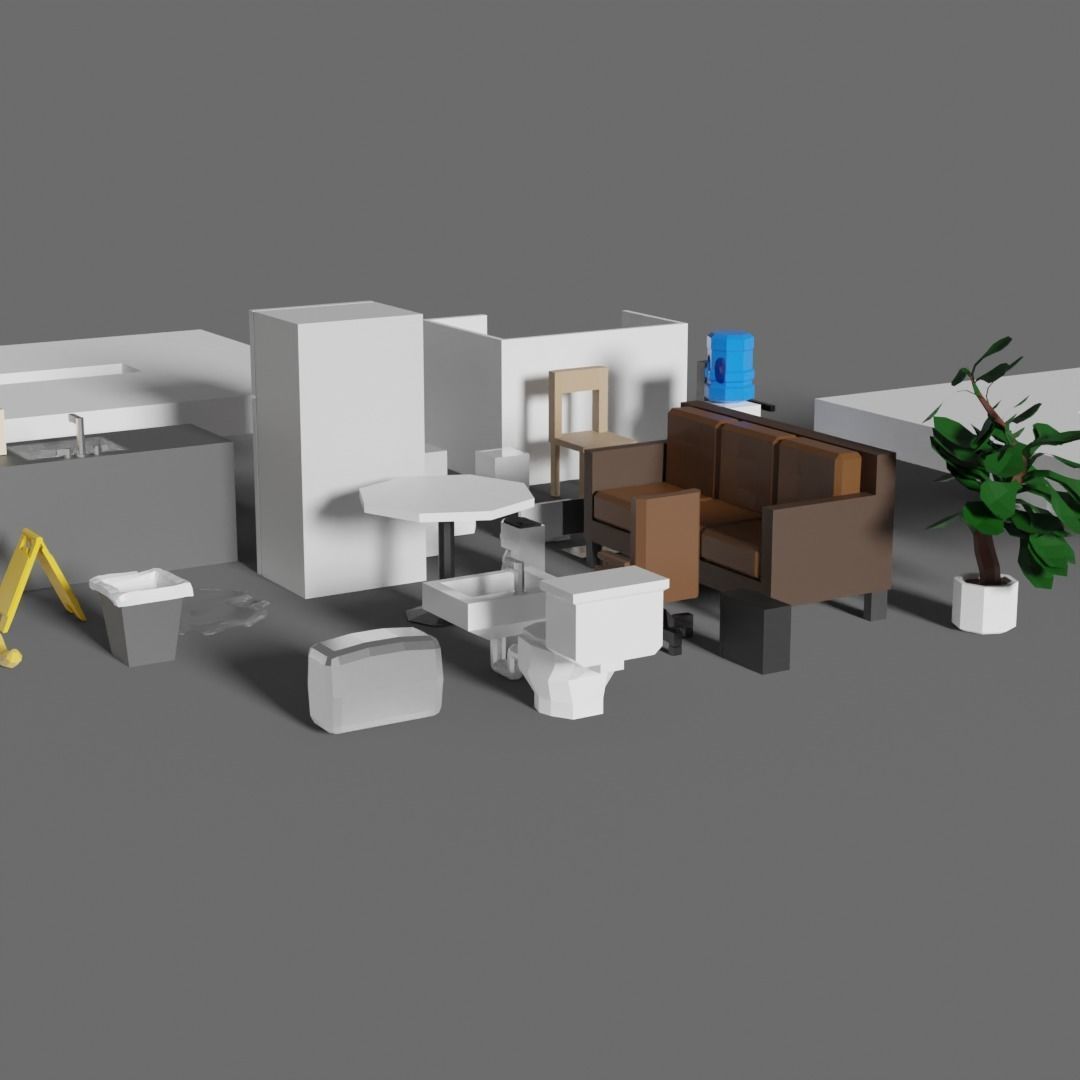 Office Low-Poly Pack Low-poly 3D model_2