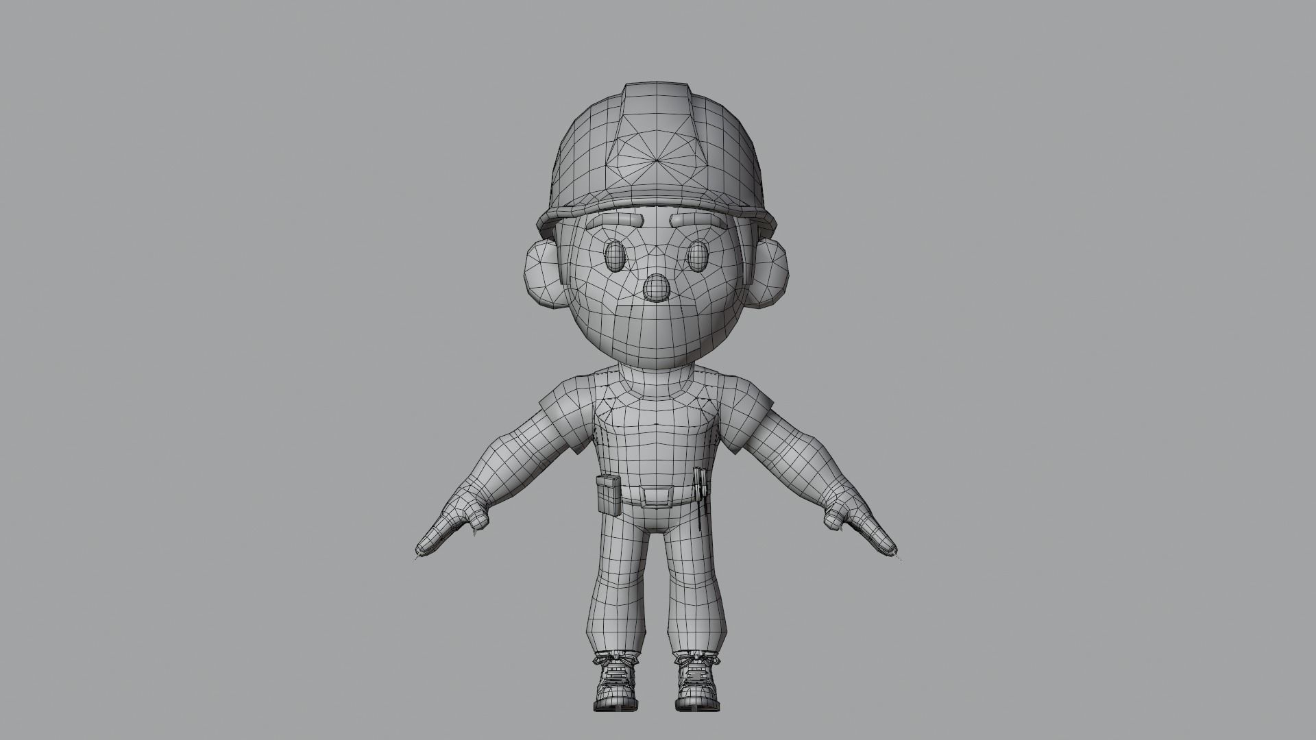 Builder Low Poly construction worker wearing hard hat Low-poly 3D model_17