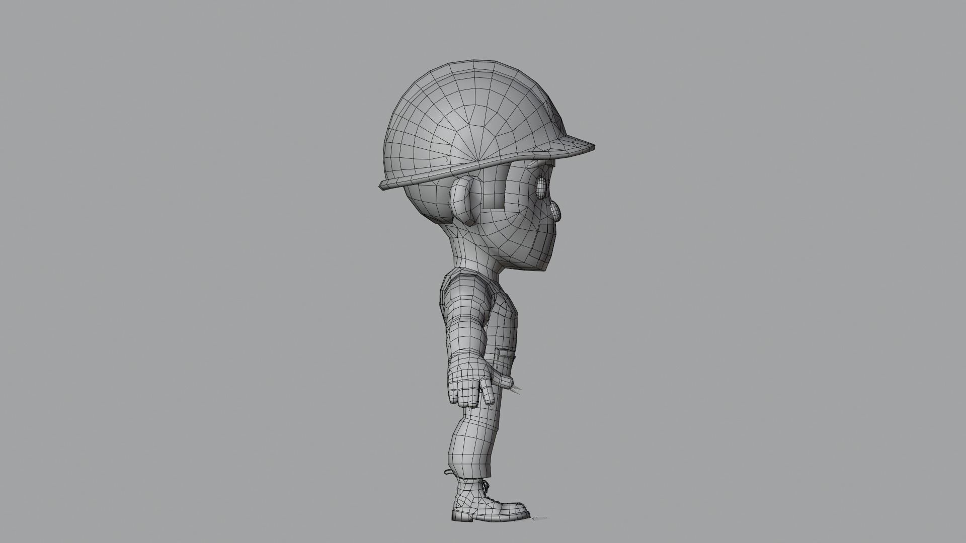 Builder Low Poly construction worker wearing hard hat Low-poly 3D model_18