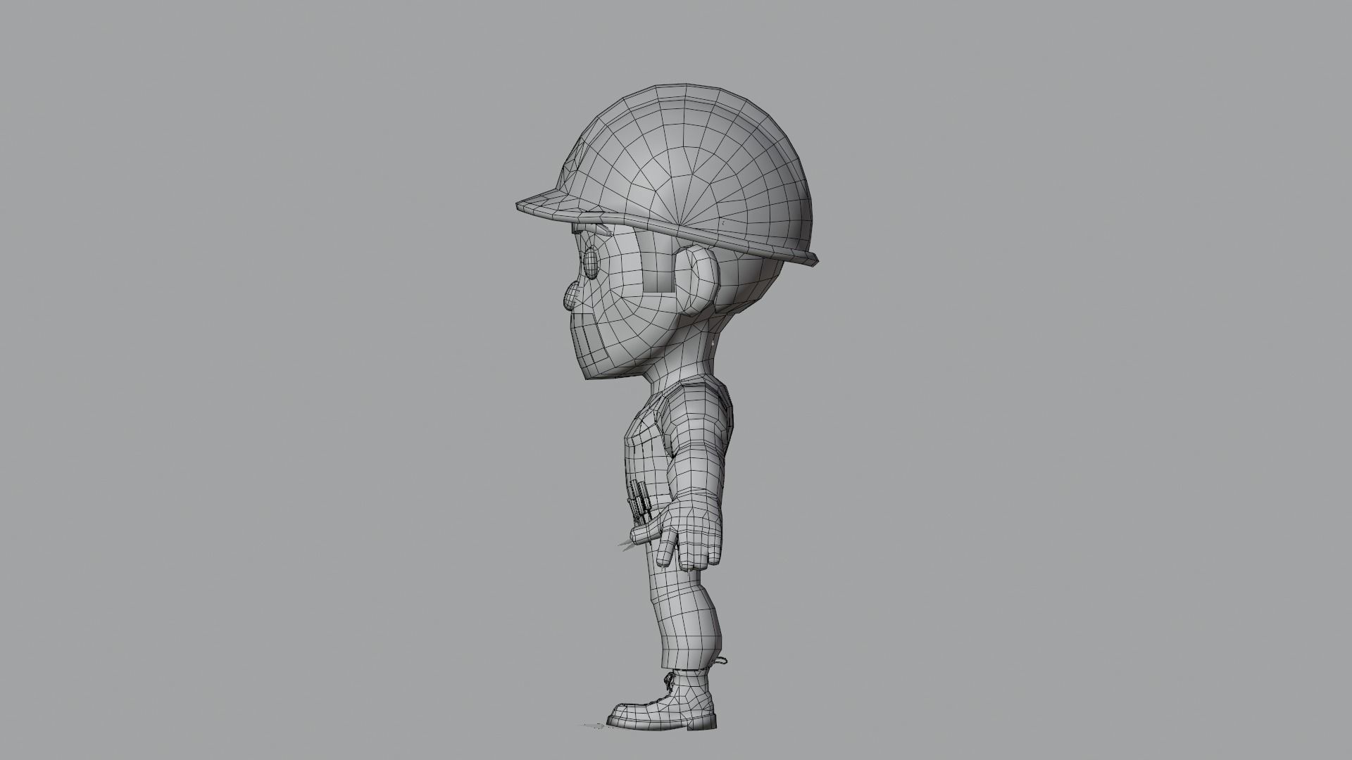 Builder Low Poly construction worker wearing hard hat Low-poly 3D model_20