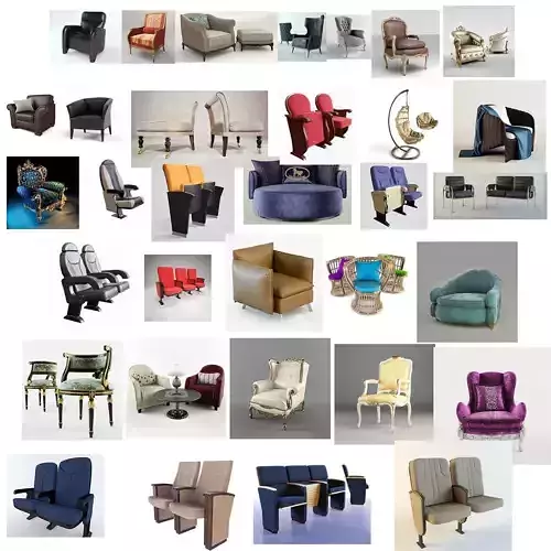 COLLECTION ARMCHAIRS chair in style of person 3D model