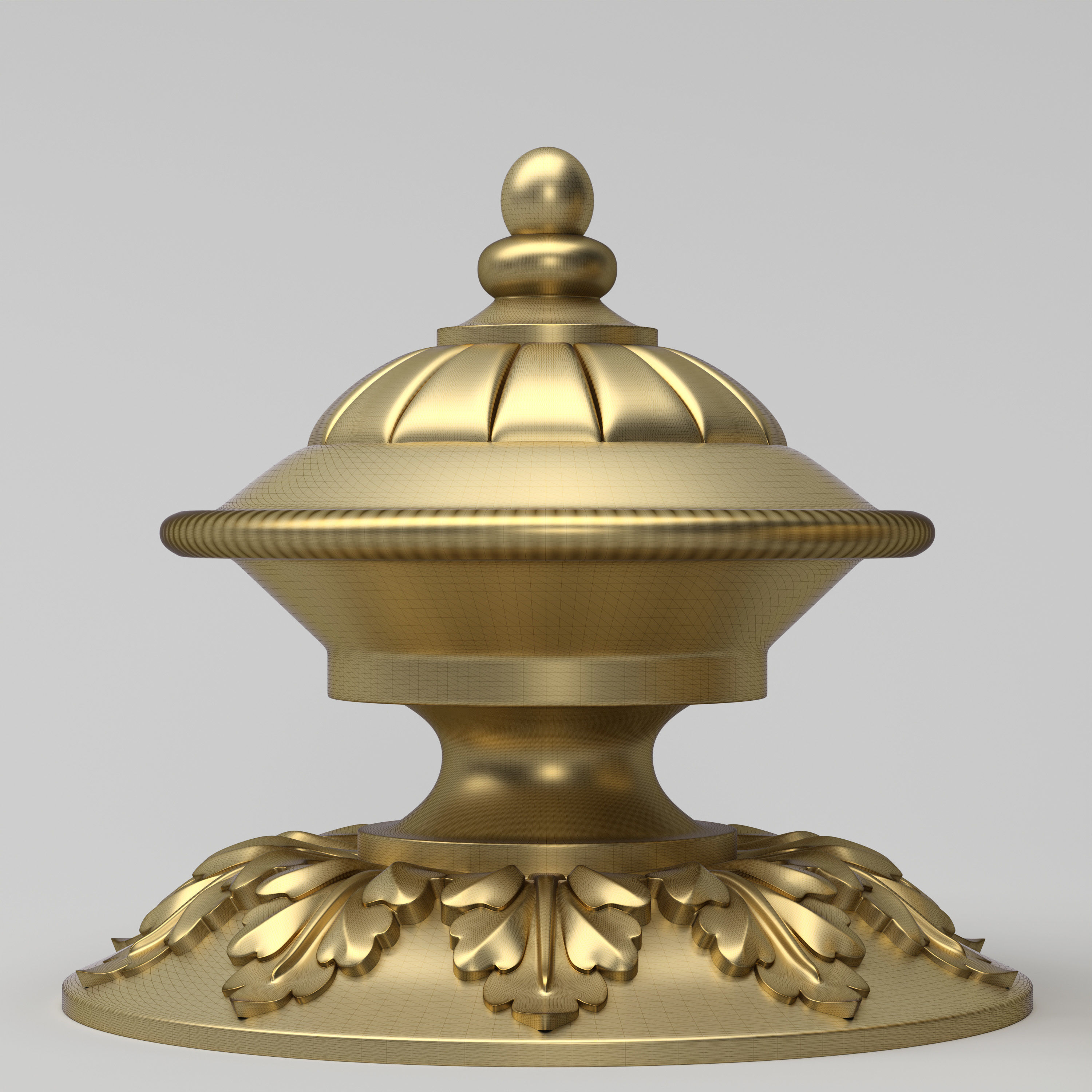 Carved Finial 3D model_8