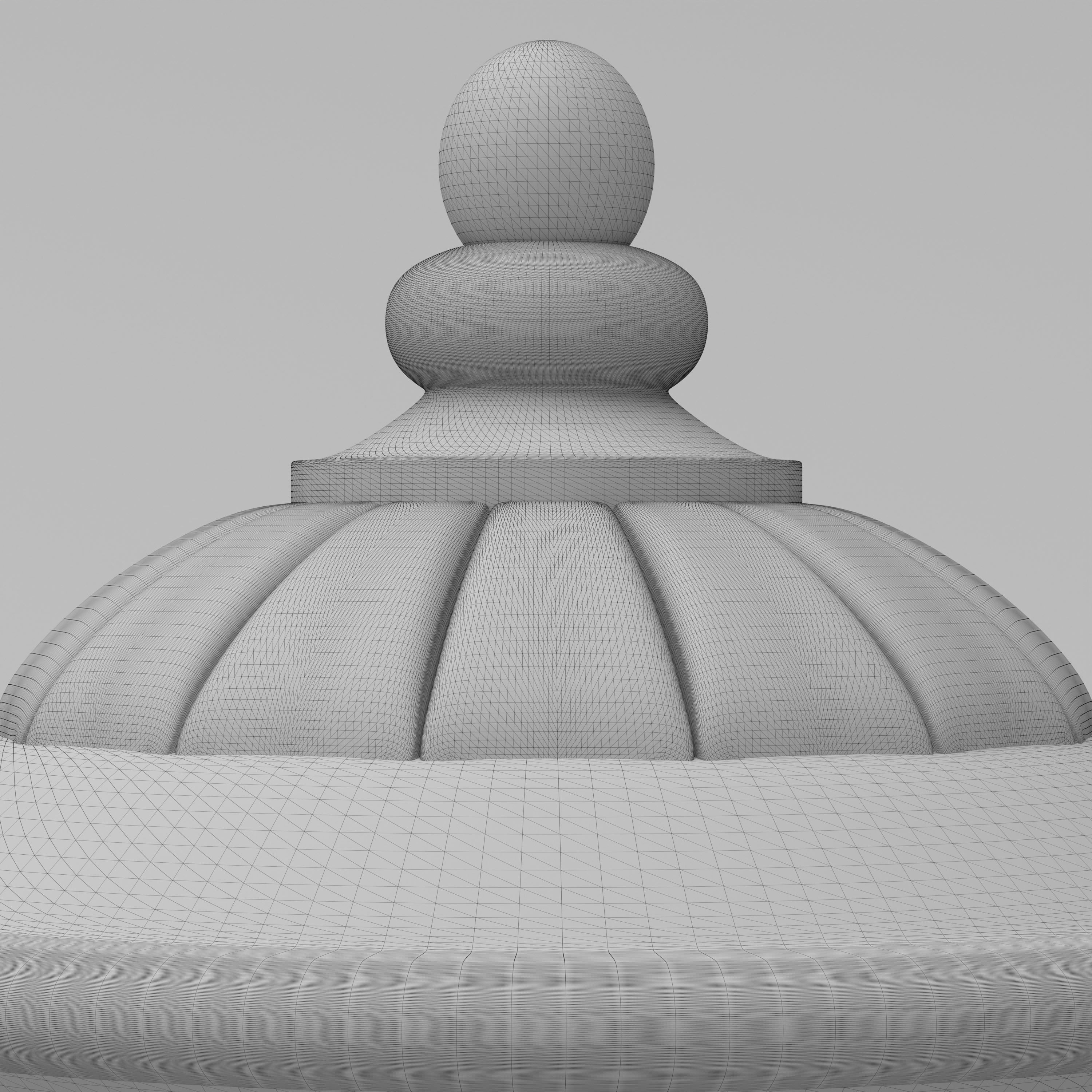Carved Finial 3D model_6
