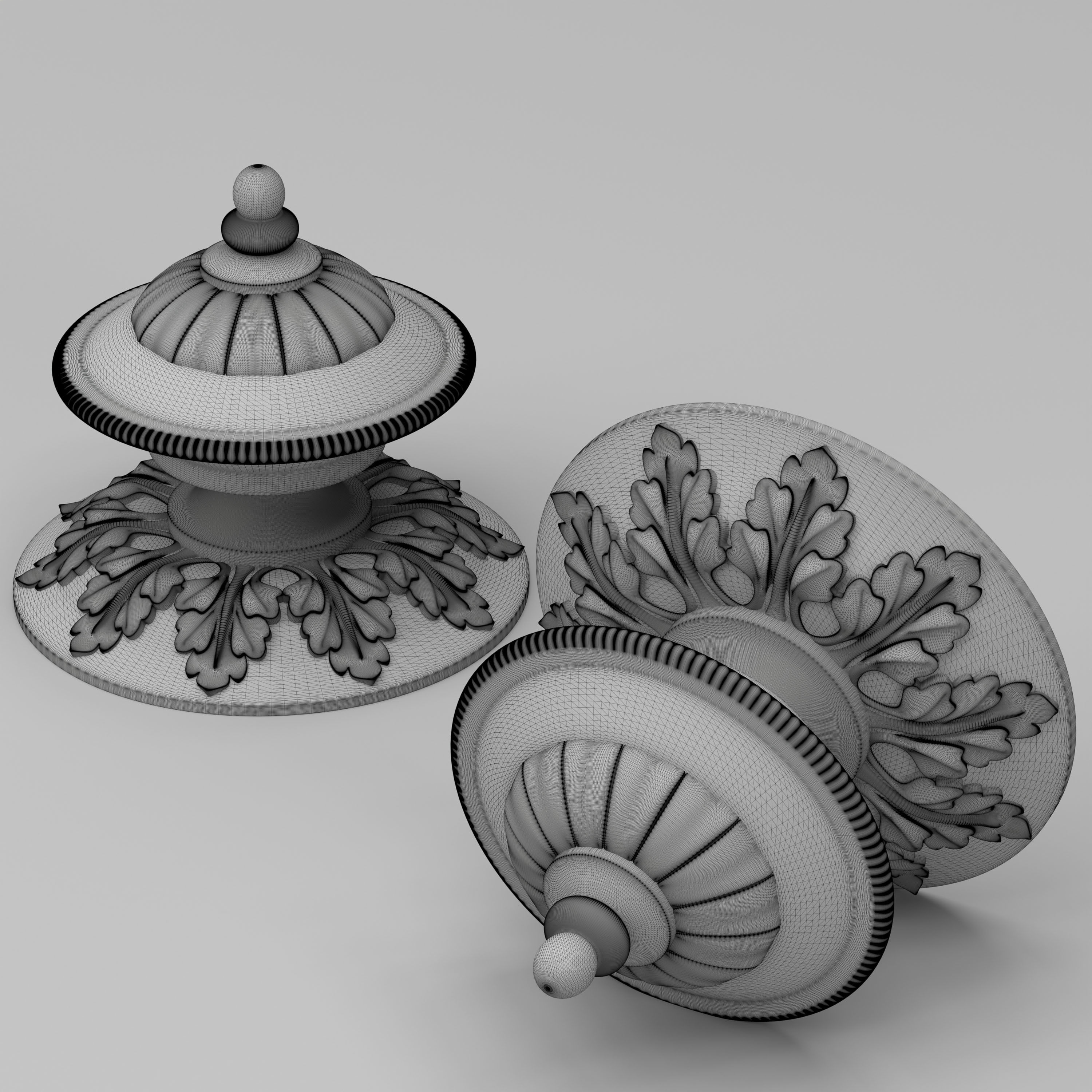 Carved Finial 3D model_7