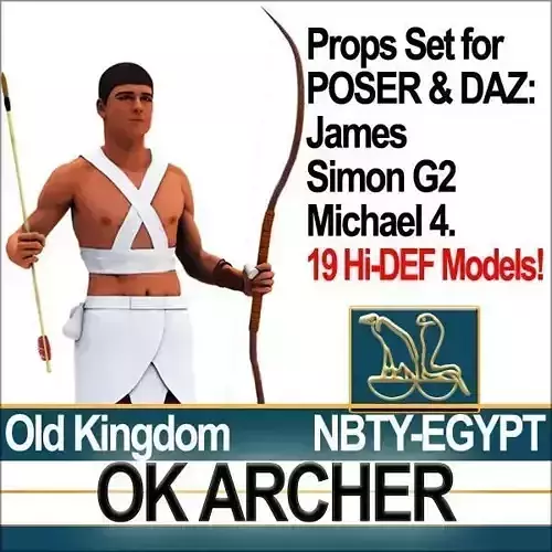 Ancient Egyptian OK Archer Props Set Poser Daz