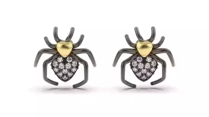 Spider diamond earring