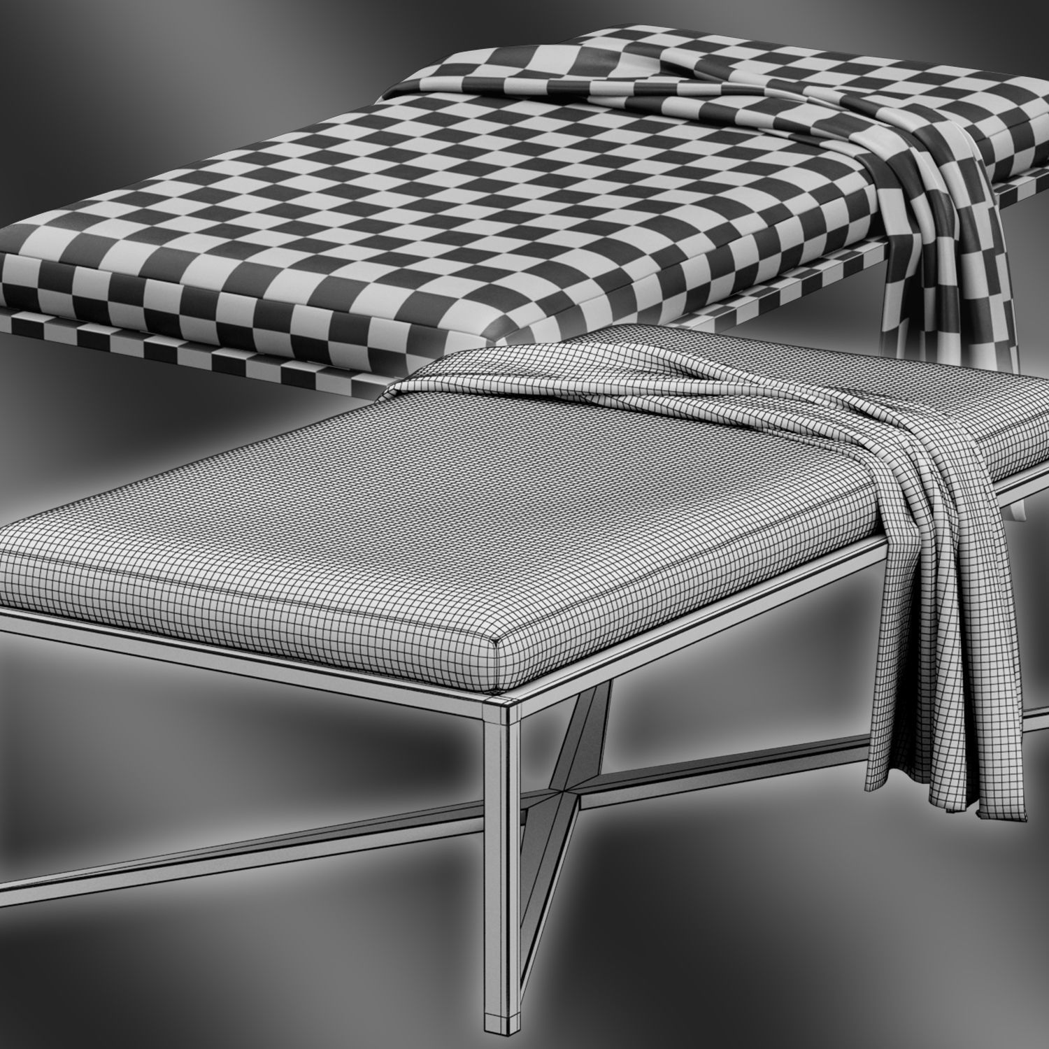 Four hands Nadia coffee table 3D model_5