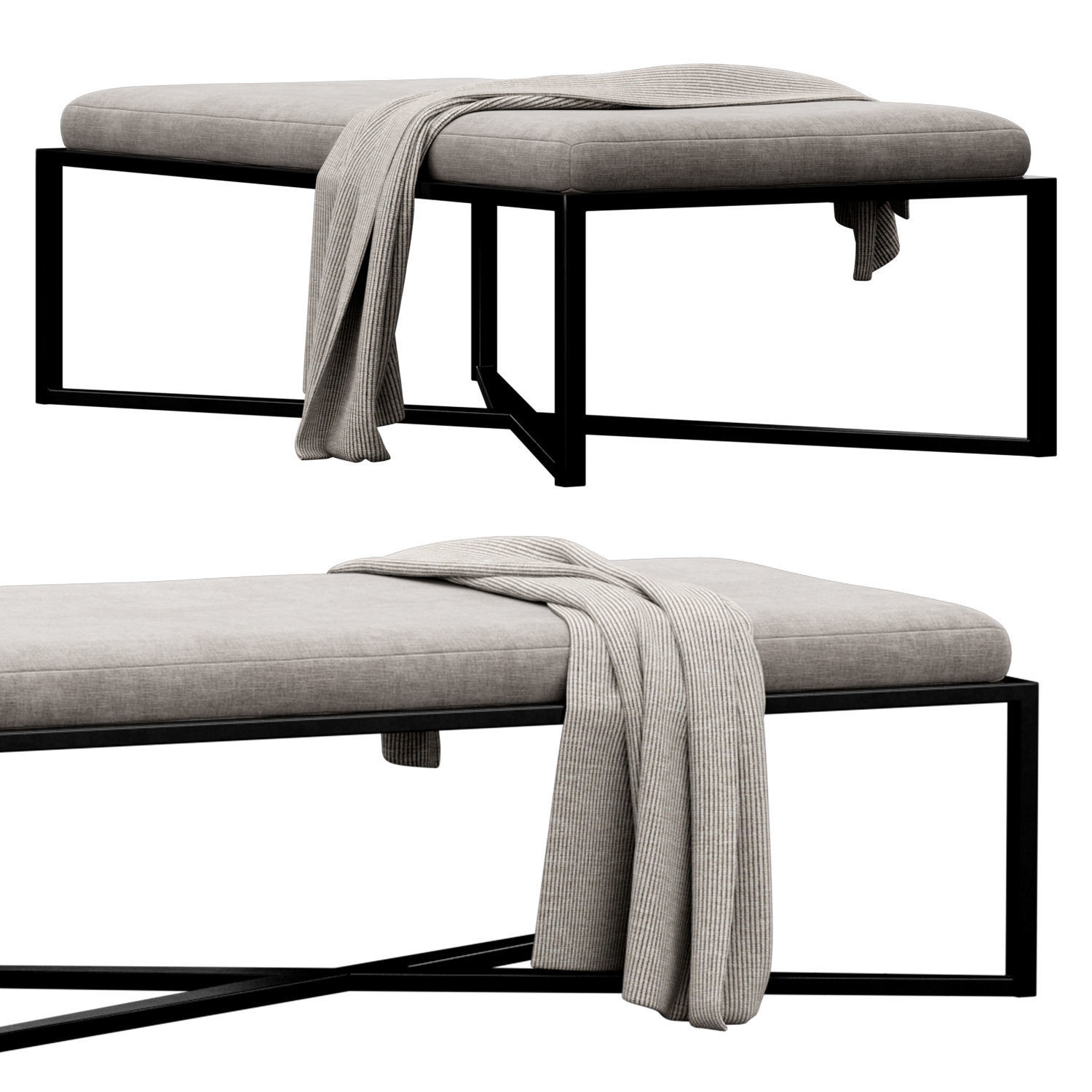 Four hands Nadia coffee table 3D model_1