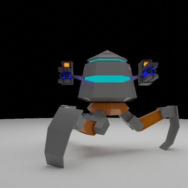 Tripod Mech low poly Low-poly 3D model_6
