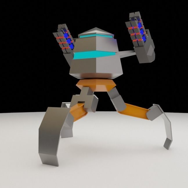 Tripod Mech low poly Low-poly 3D model_7