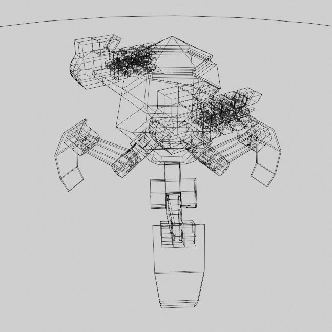Tripod Mech low poly Low-poly 3D model_10
