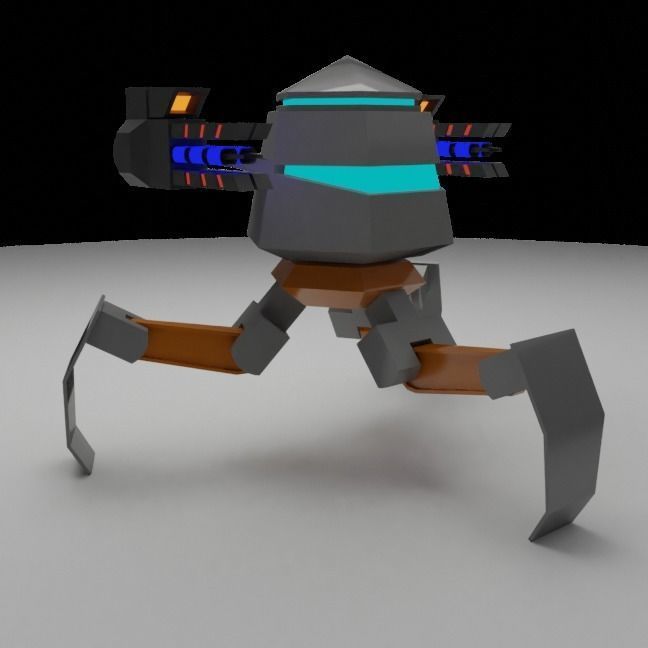 Tripod Mech low poly Low-poly 3D model_3