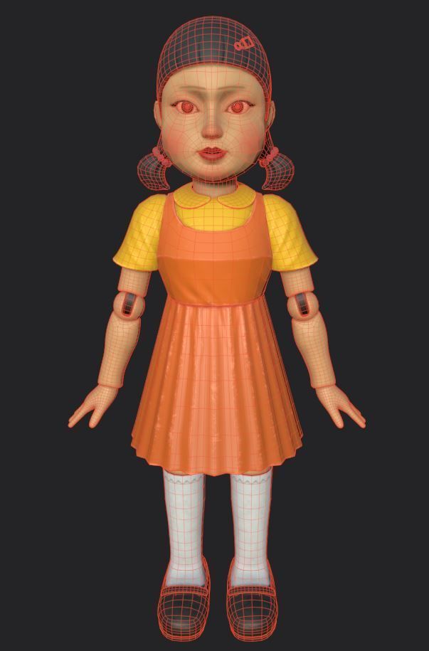 Squid Game Netflix Fan Art Low-poly 3D model_2