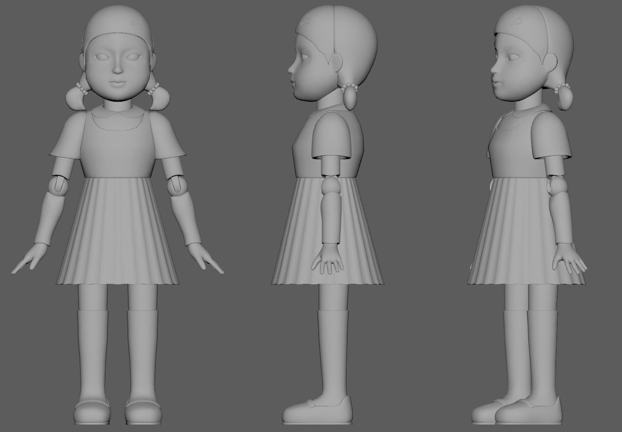 Squid Game Netflix Fan Art Low-poly 3D model_3