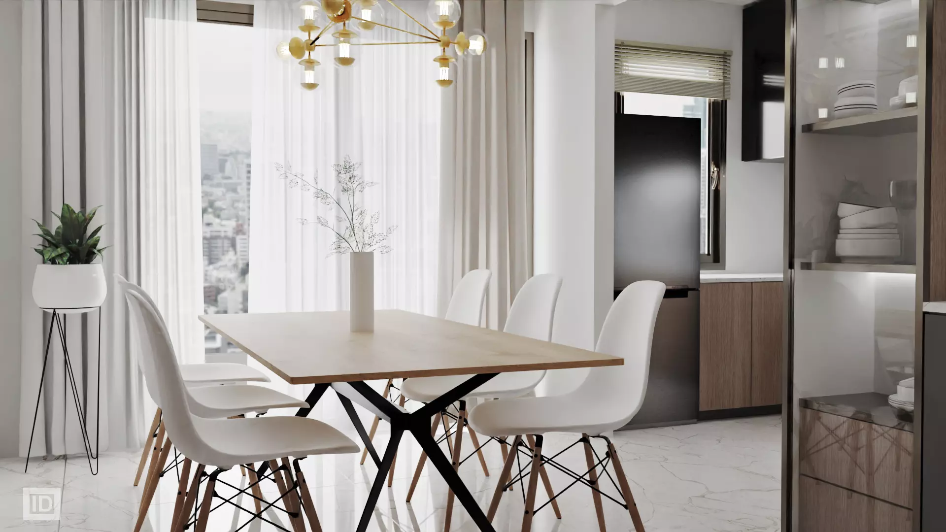 Living and Dining room 3D model_0