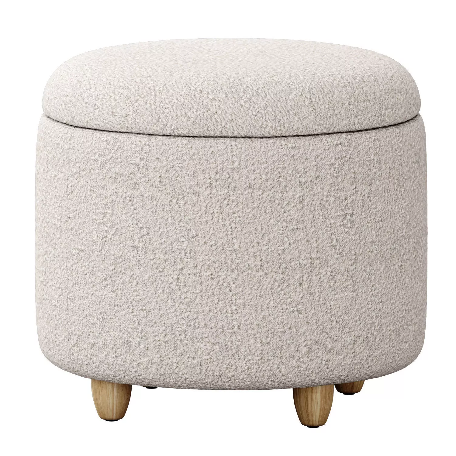 Boucle Louise Storage Ottoman 3D model_0