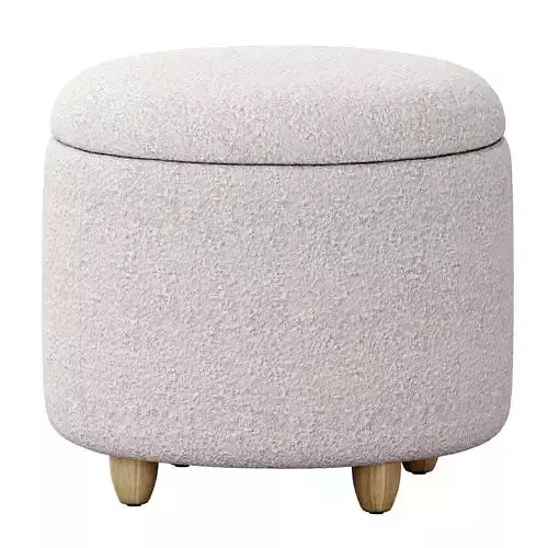 Boucle Louise Storage Ottoman 3D model