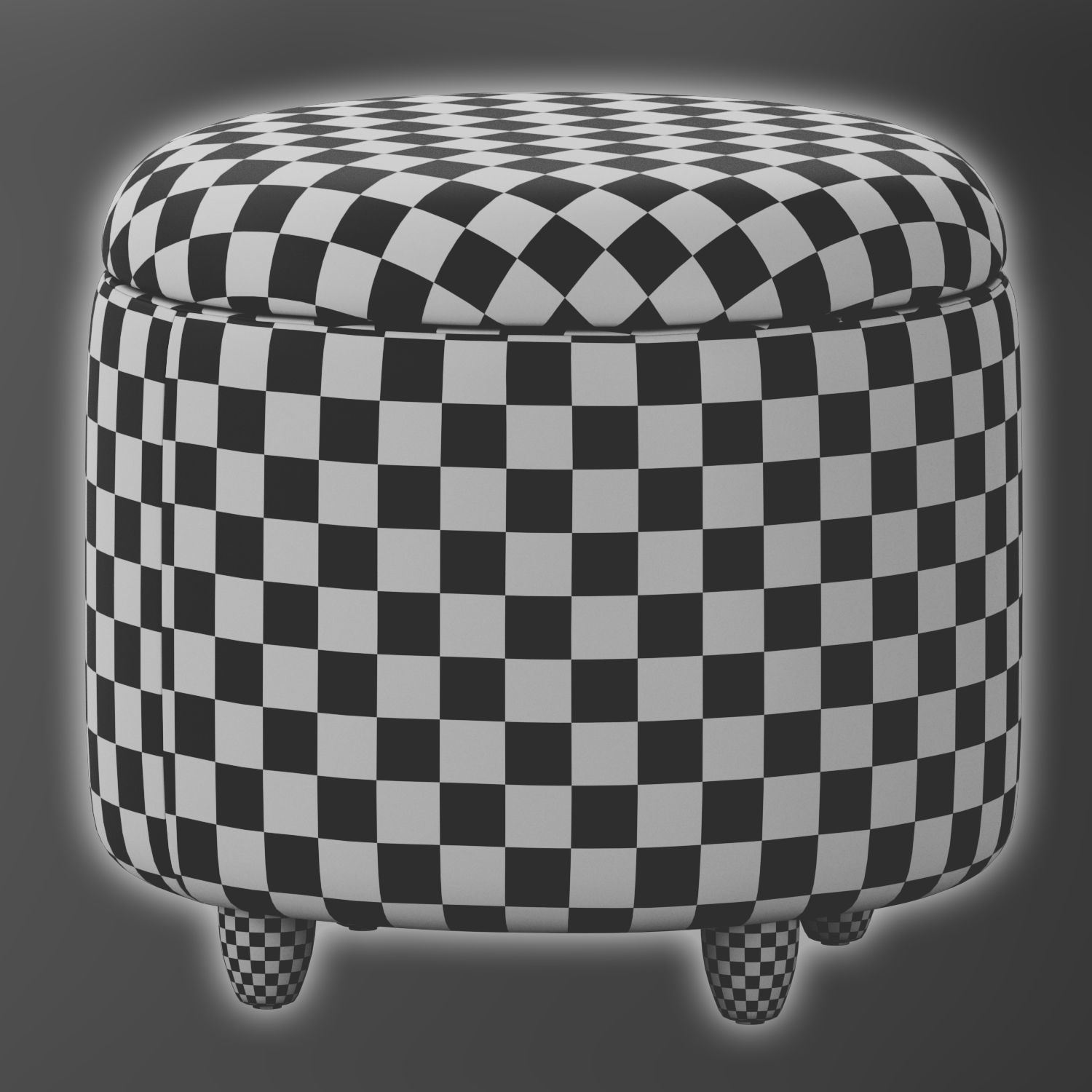 Boucle Louise Storage Ottoman 3D model_3