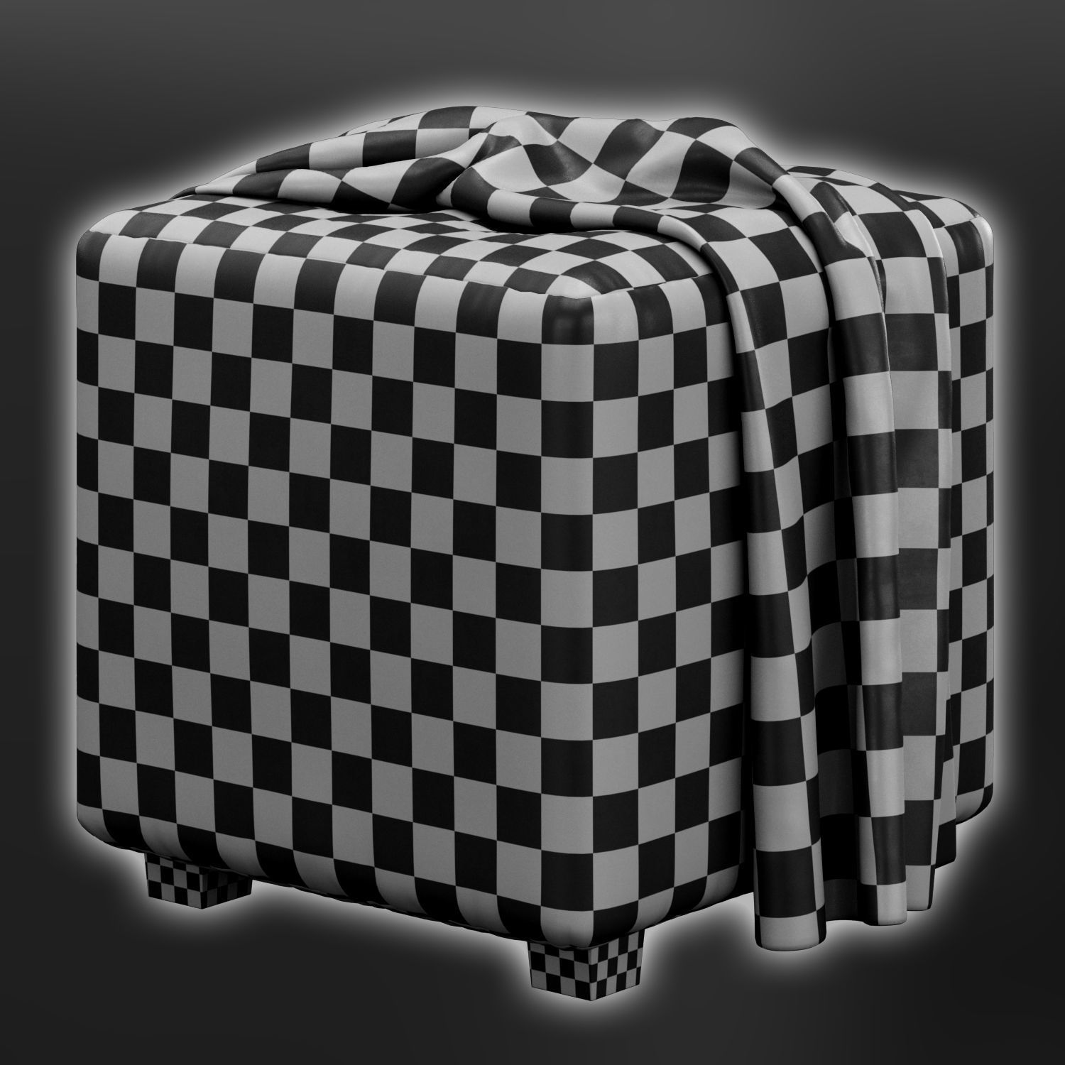 Square Cube Ottoman By Latitude Run 3D model_6