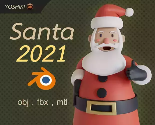 Santa 2021- illustration CharacterOnly 3D model by Yoshiki