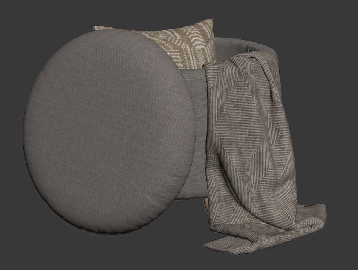 Louise Storage Ottoman set 3D model_9